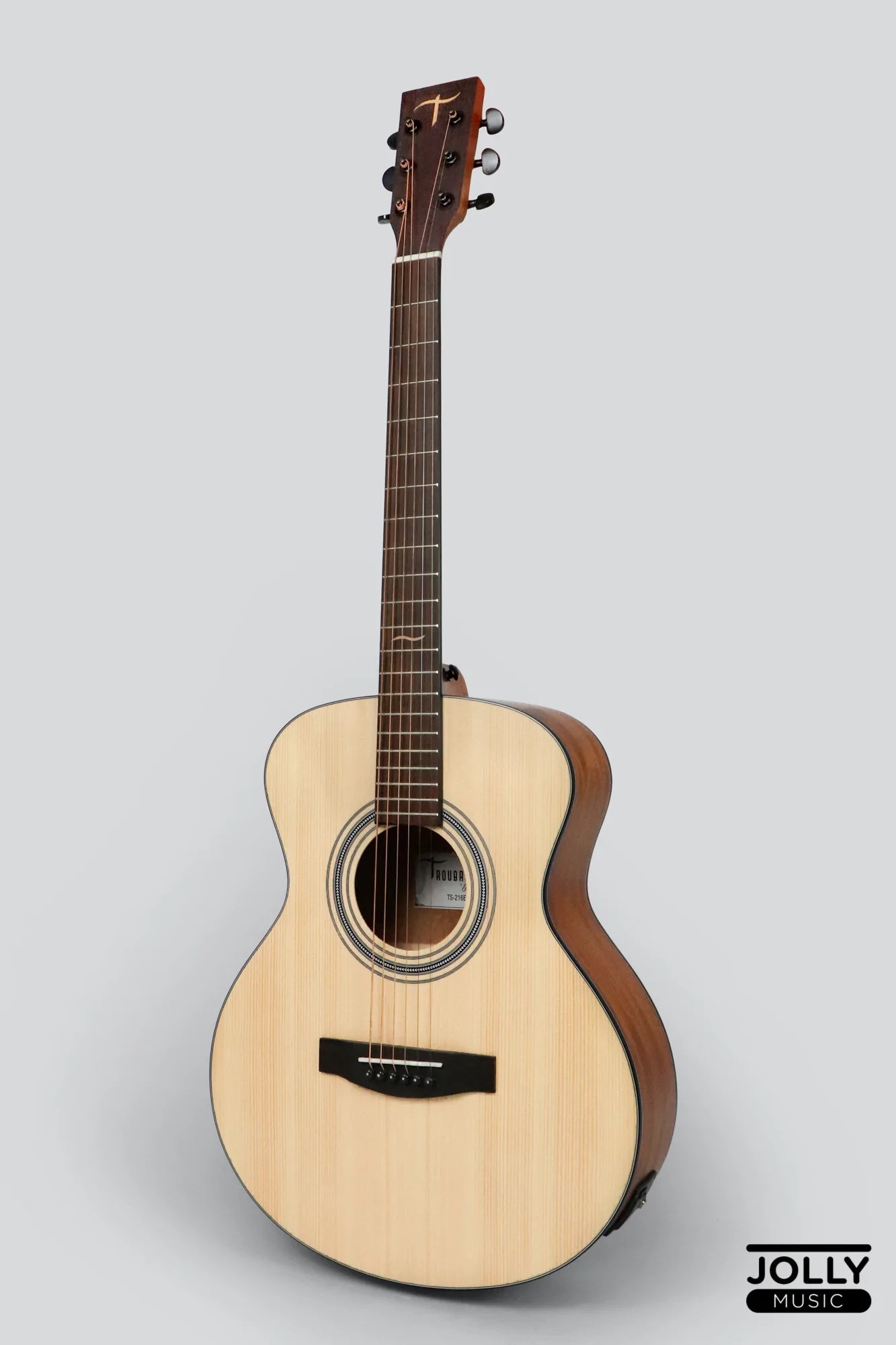 JCraft Troubadour TS-216E Solid Top Grand Symphony Acoustic Guitar with Pickups and Gigbag