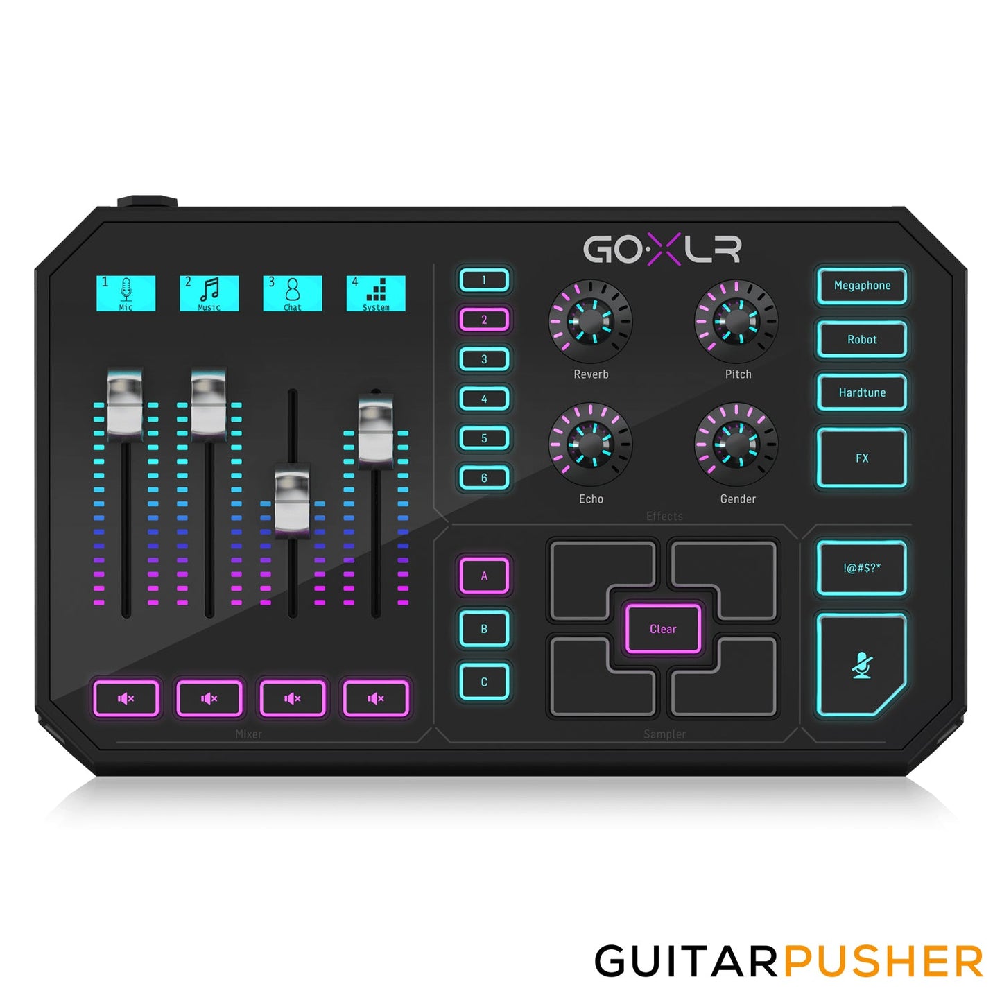 TC Helicon GO XLR Revolutionary Online Broadcaster Platform w/ 4-Channel Mixer, Motorized Faders, Sound Board & Vocal Effects