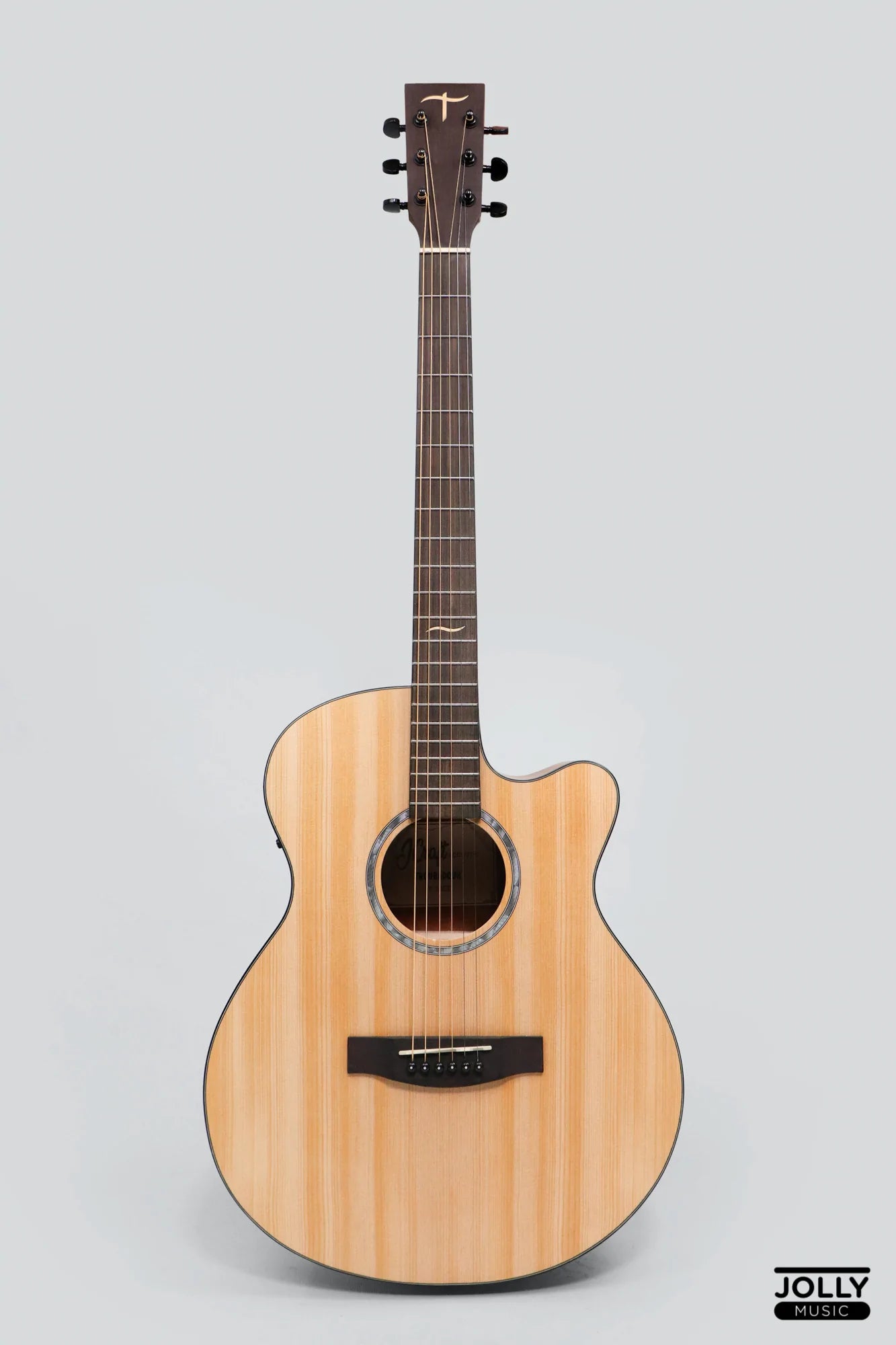 JCraft Troubadour TF-10CE Small Jumbo Acoustic Guitar with Pickups and soft case