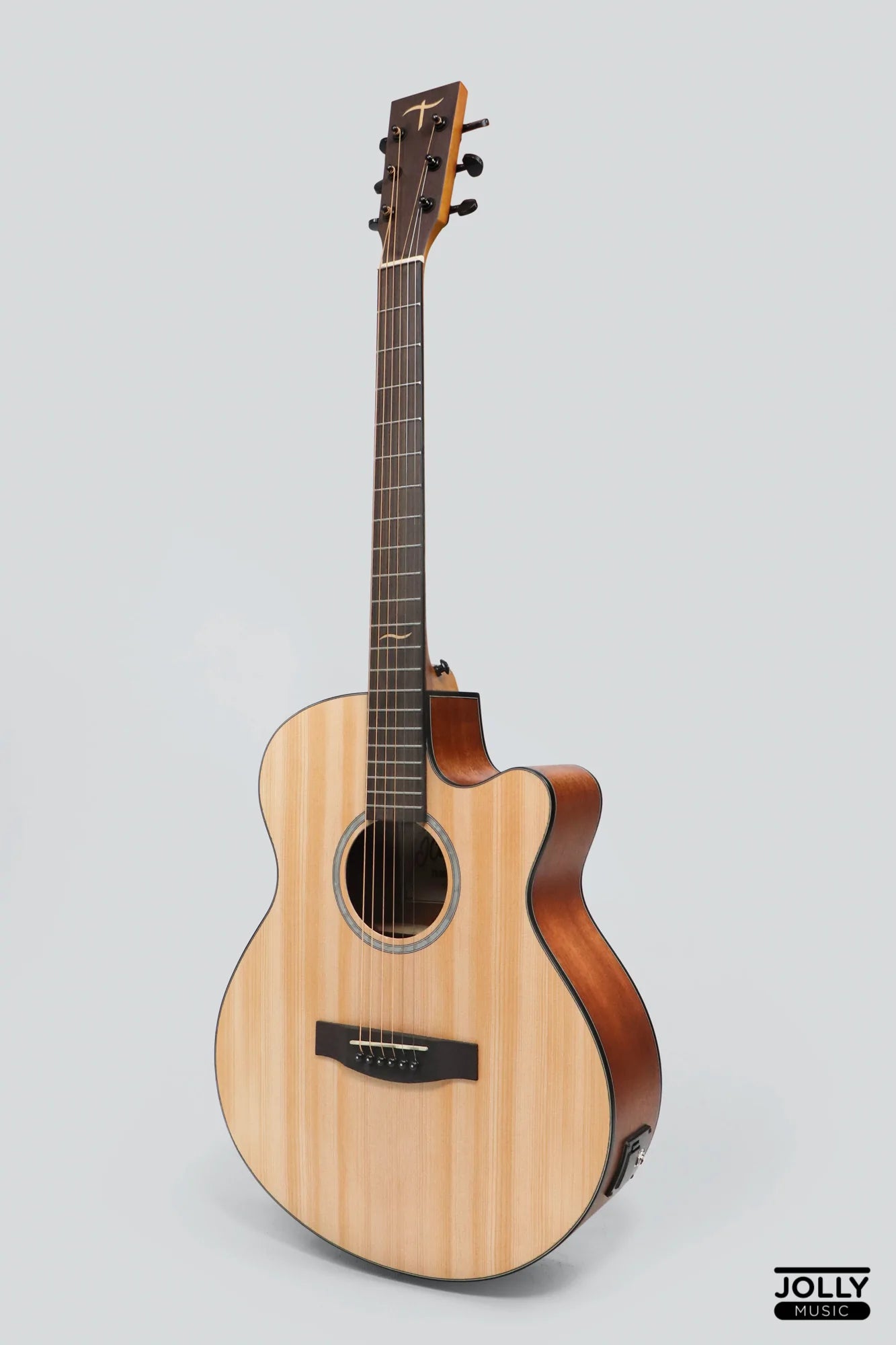 JCraft Troubadour TF-10CE Small Jumbo Acoustic Guitar with Pickups and soft case