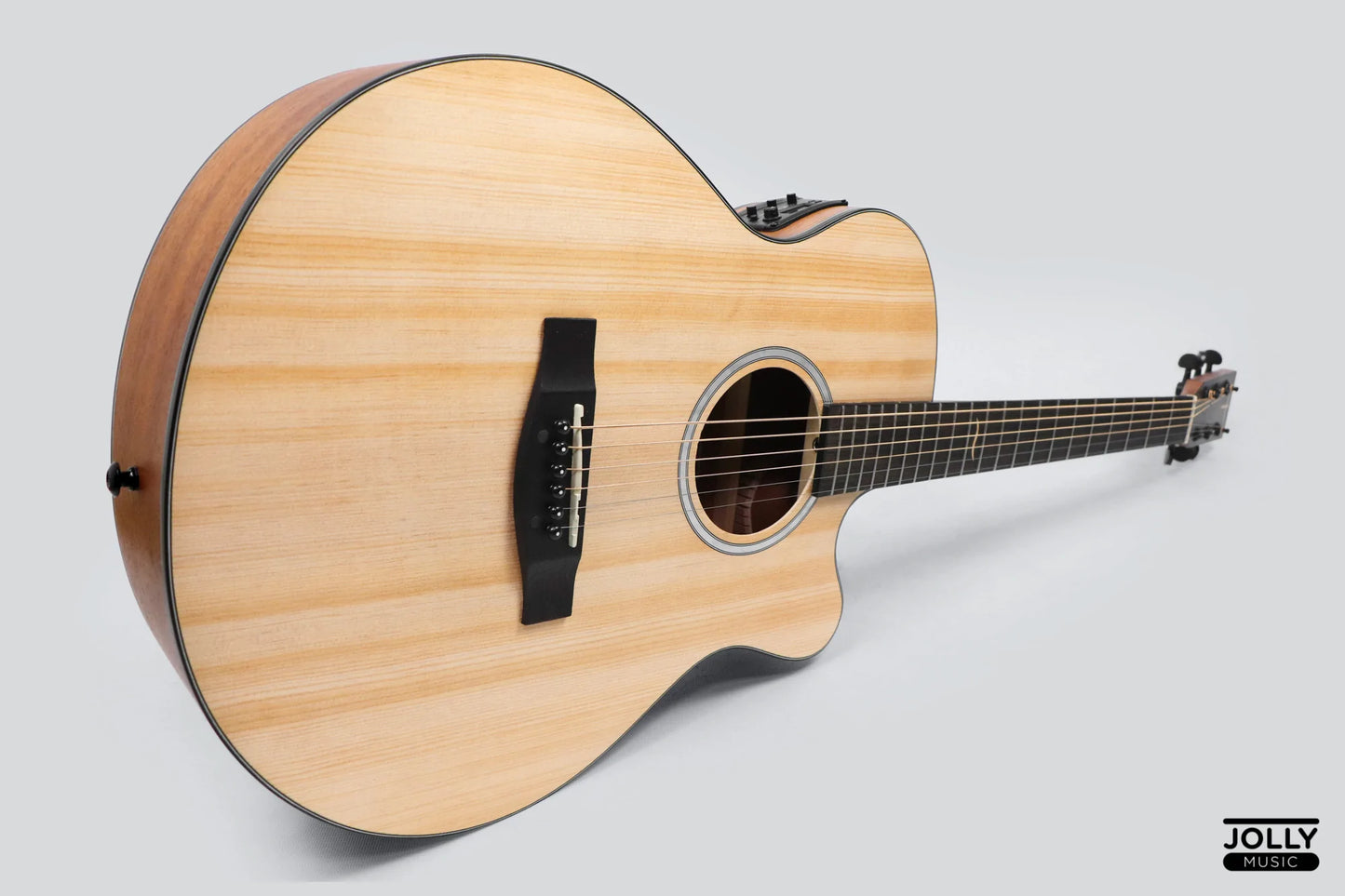 JCraft Troubadour TF-10CE Small Jumbo Acoustic Guitar with Pickups and soft case