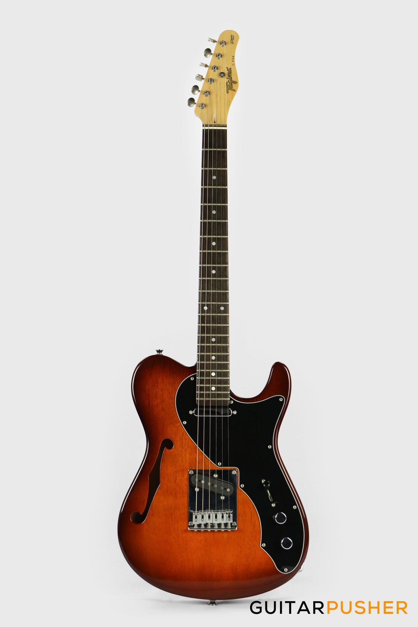 Tagima Brazil Series T-920 Semi-Hollow T-Style Electric Guitar (Honeyburst) Rosewood Fingerboard/Black Pickguard