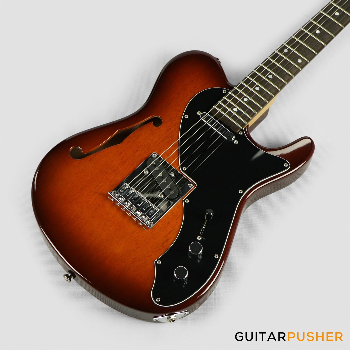 Tagima Brazil Series T-920 Semi-Hollow T-Style Electric Guitar (Honeyburst) Rosewood Fingerboard/Black Pickguard