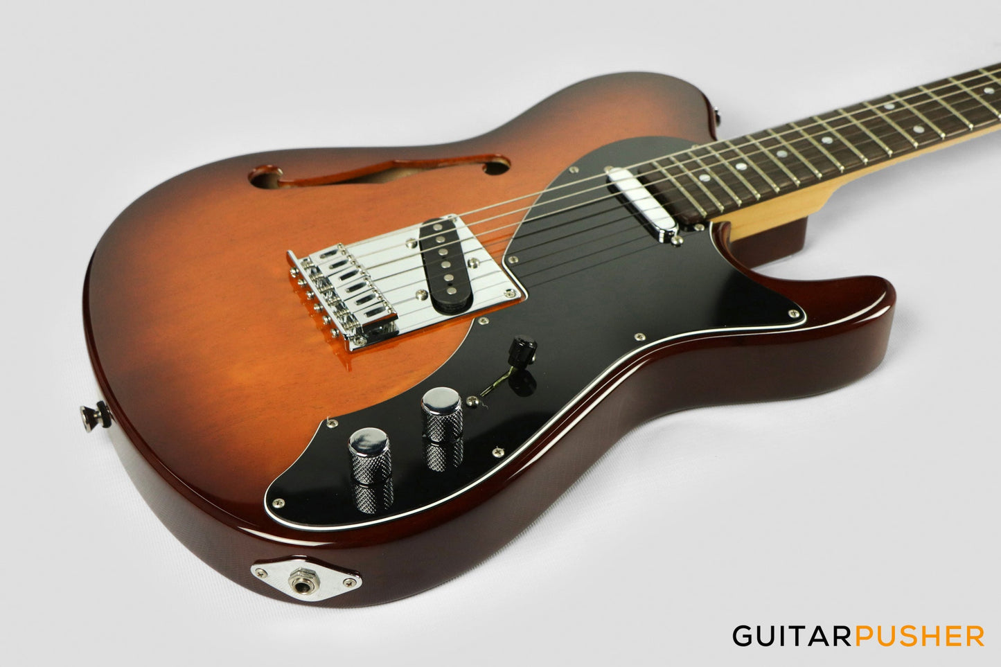 Tagima Brazil Series T-920 Semi-Hollow T-Style Electric Guitar (Honeyburst) Rosewood Fingerboard/Black Pickguard