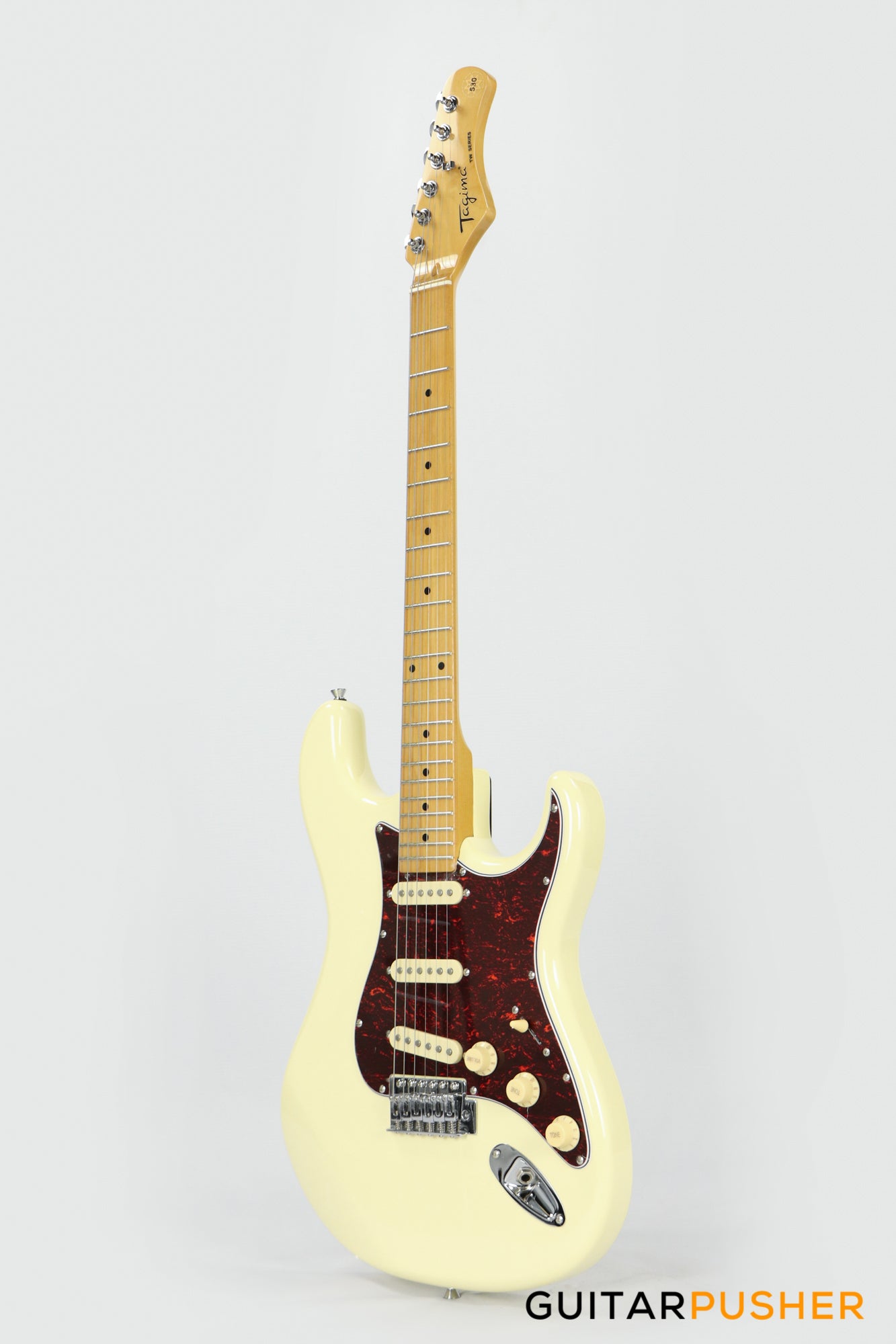 Tagima TG-530 S-Style Woodstock Series - Vintage White (Maple Fingerboard/Tortoise Shell Pickguard)