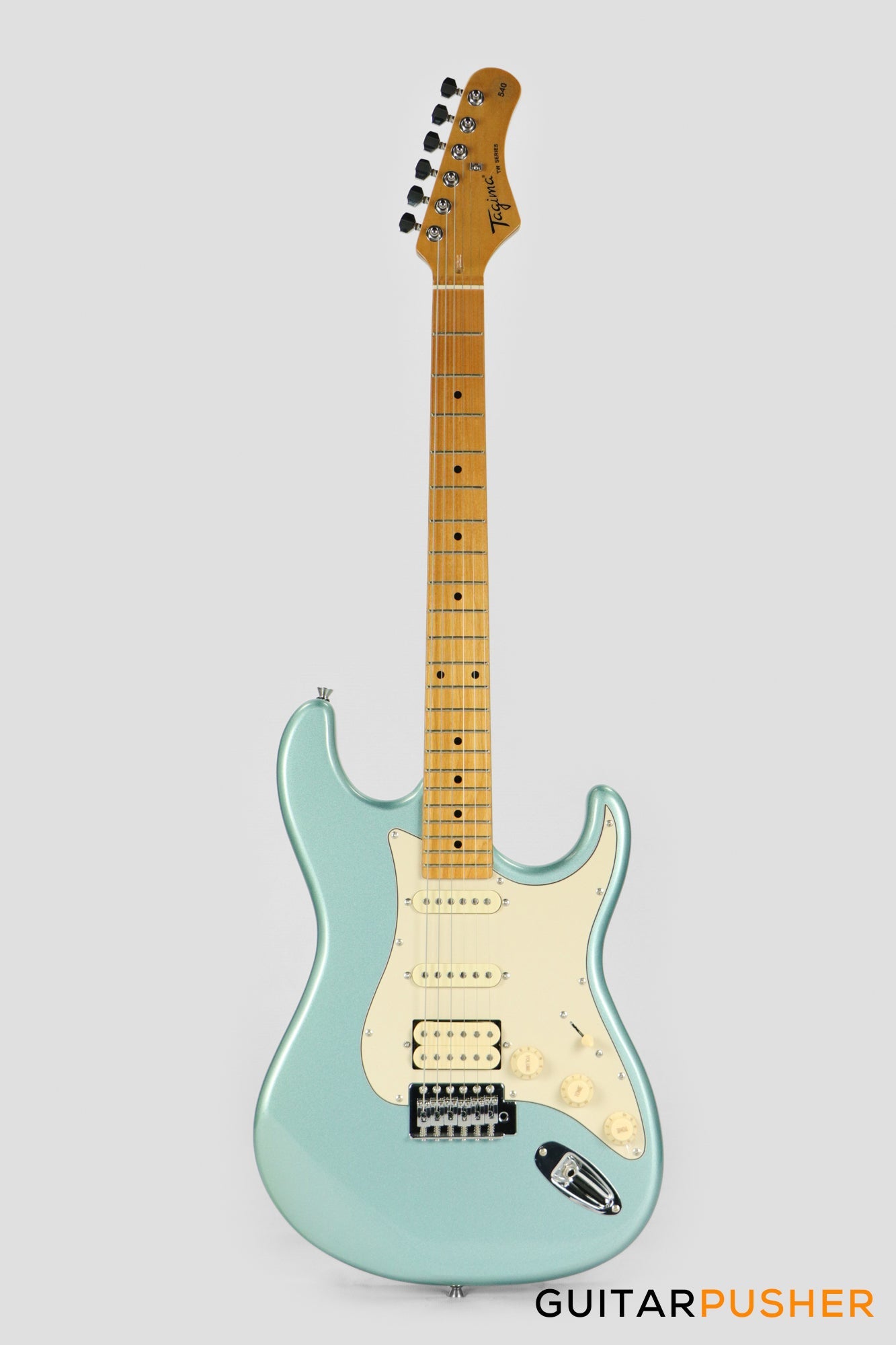 Tagima TG-540 HSS S-Style Woodstock Series - Lake Placid Blue (Maple Fingerboard/Alpine White Pickguard)