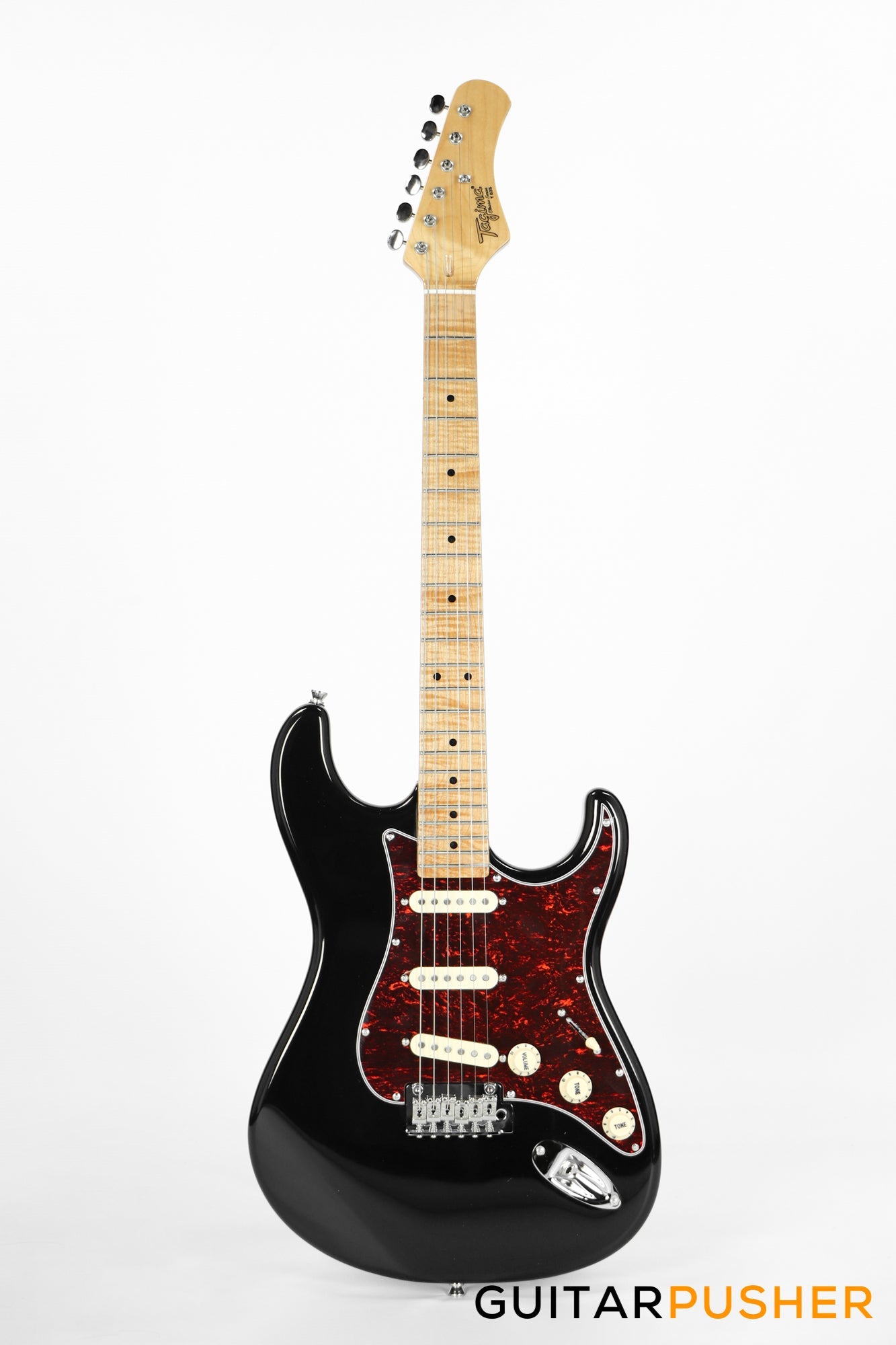 Tagima New T-635 Classic Series S Style Electric Guitar - Black (Maple Fingerboard/Tortoise Shell Pickguard)