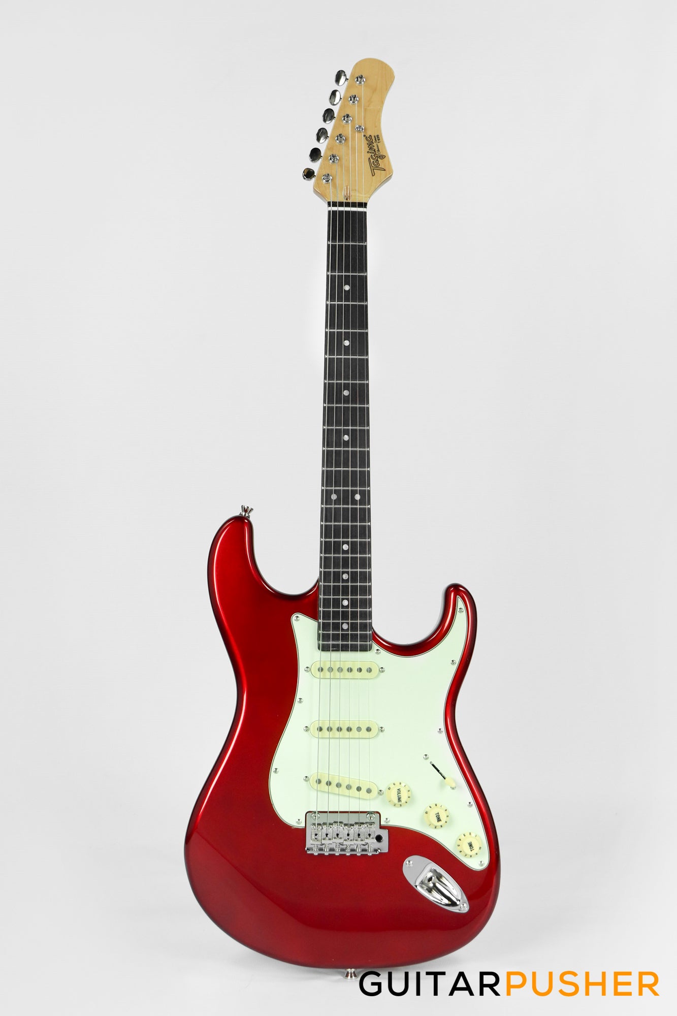 Tagima New T-635 Classic Series S Style Electric Guitar - Metallic Red (Rosewood Fingerboard/Mint Green Pickguard)