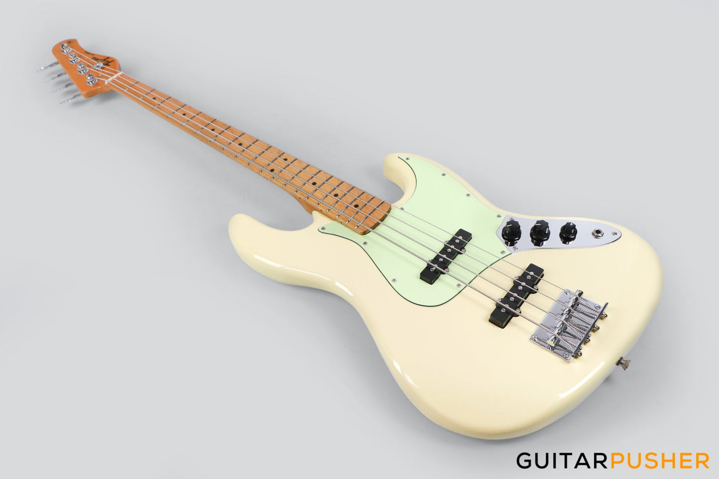 Tagima TW-73 JB Bass 4-String - Vintage White (Maple Fingerboard/Mint Green Pickguard)