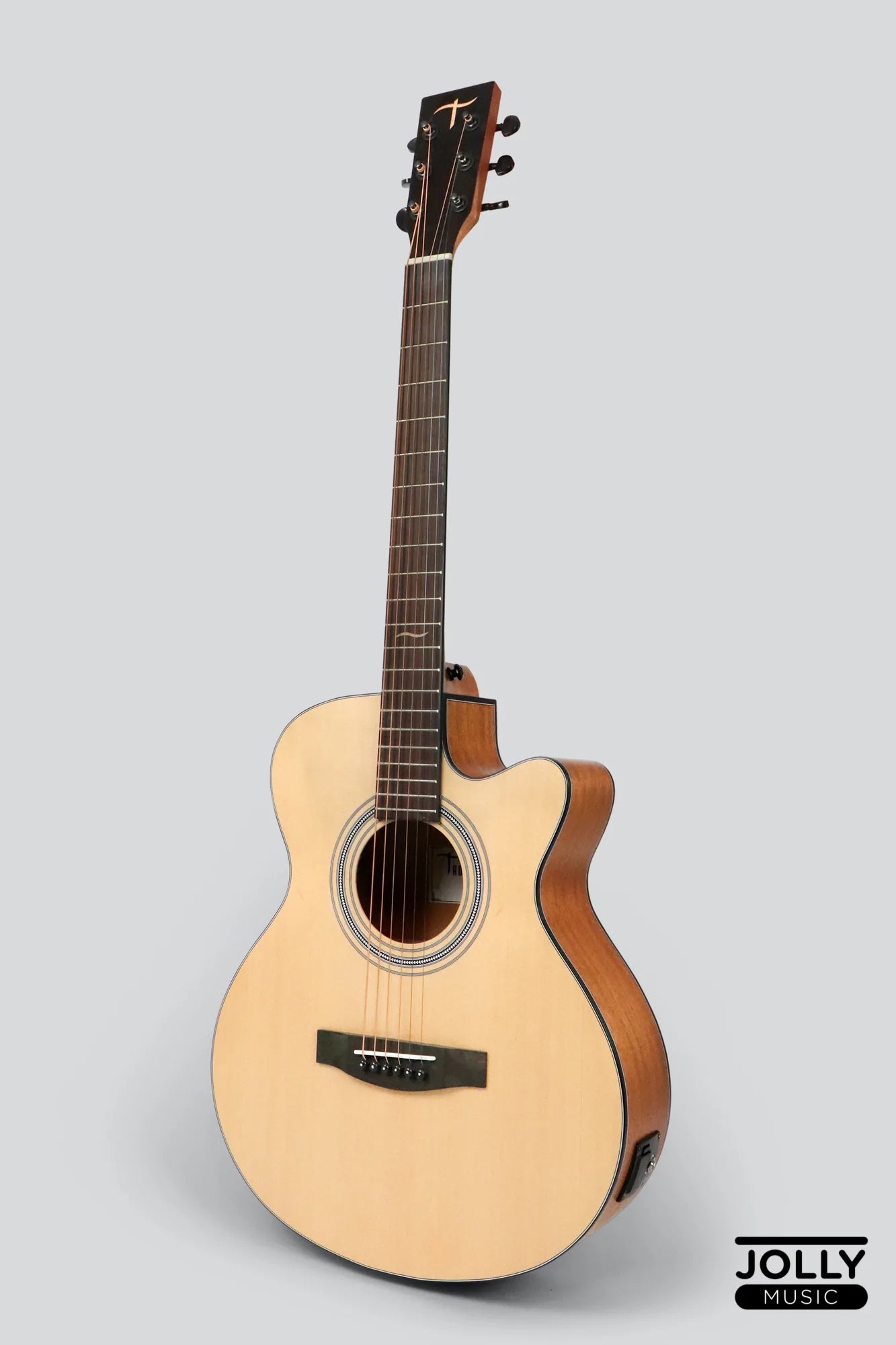 JCraft Troubadour TS-216CE Solid Top Cutaway Grand Symphony Acoustic Guitar with Pickups Gigbag