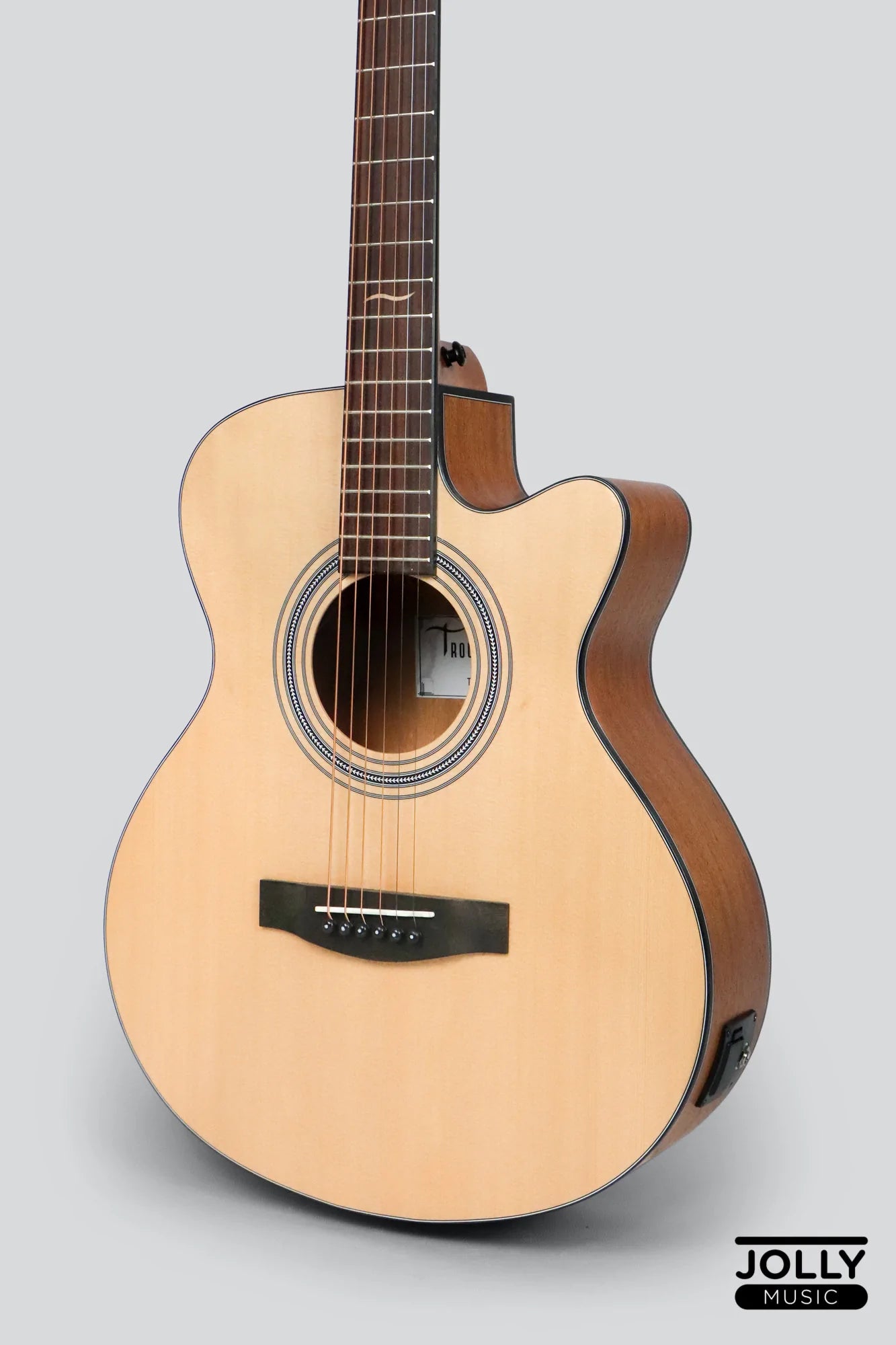 JCraft Troubadour TS-216CE Solid Top Cutaway Grand Symphony Acoustic Guitar with Pickups Gigbag