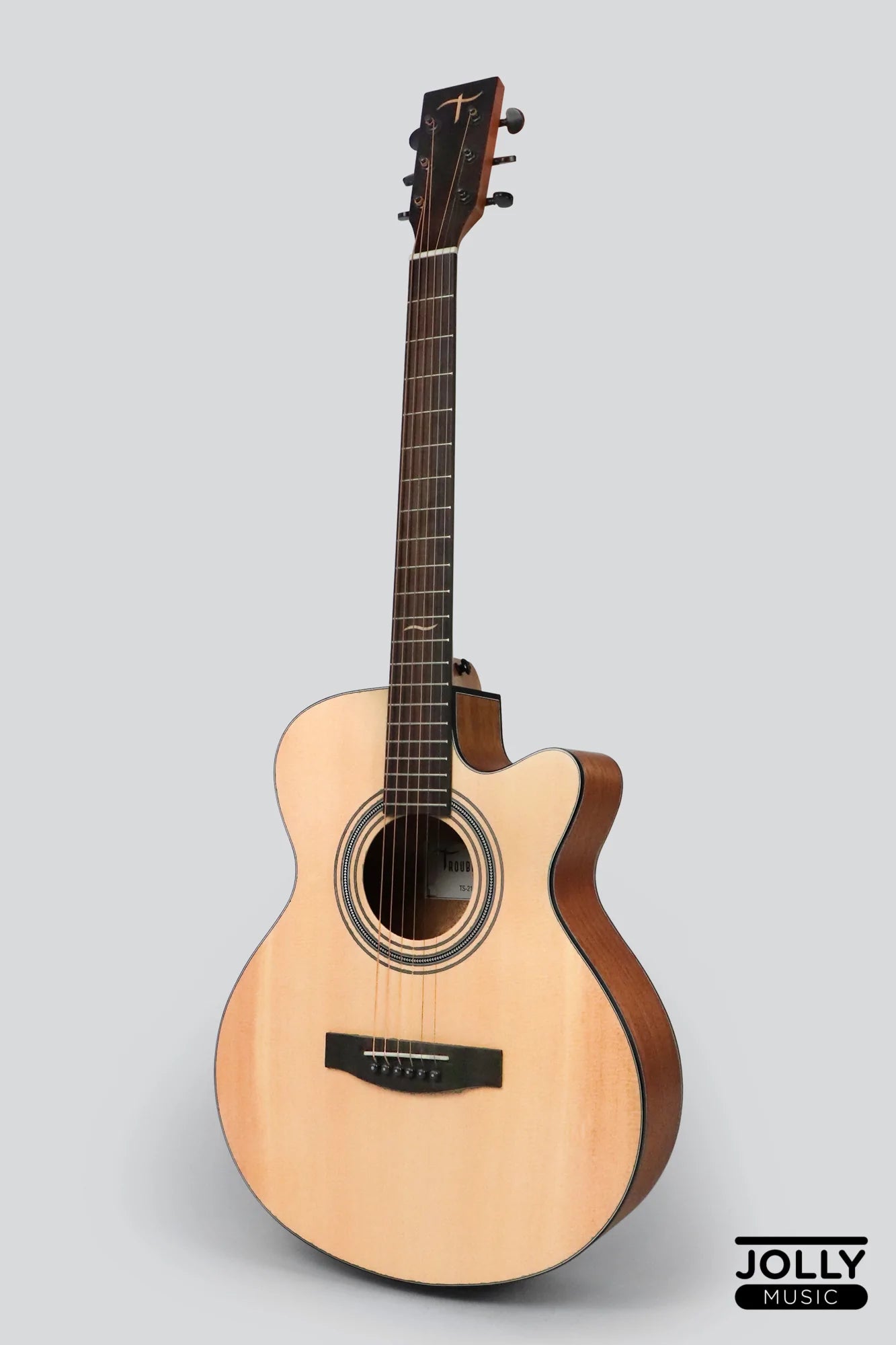 JCraft Troubadour TS-216C Solid Top Cutaway Grand Symphony Acoustic Guitar with Gigbag