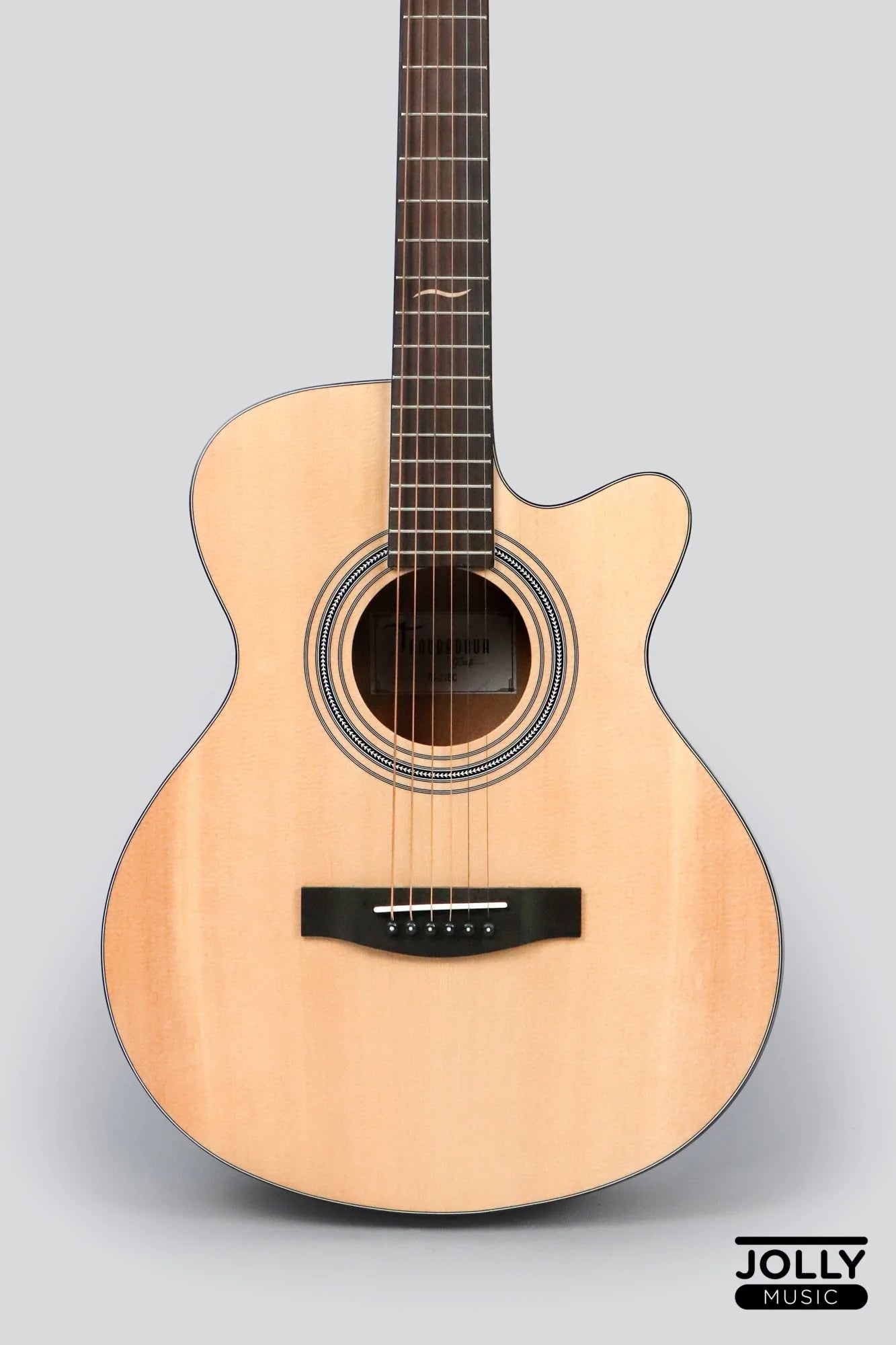 JCraft Troubadour TS-216C Solid Top Cutaway Grand Symphony Acoustic Guitar with Gigbag