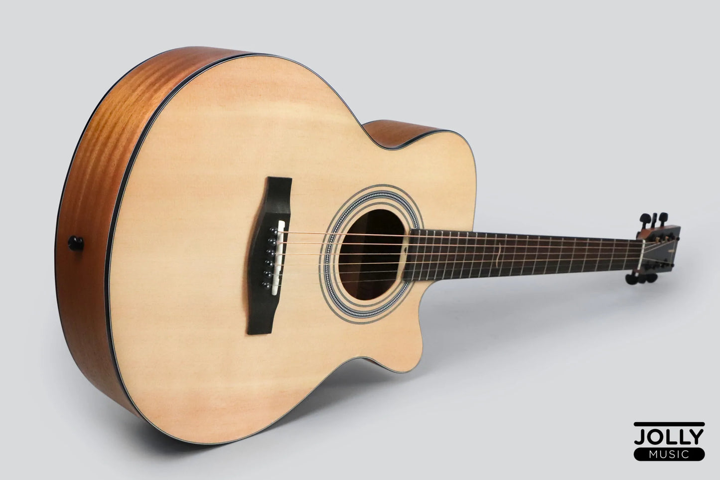 JCraft Troubadour TS-216C Solid Top Cutaway Grand Symphony Acoustic Guitar with Gigbag