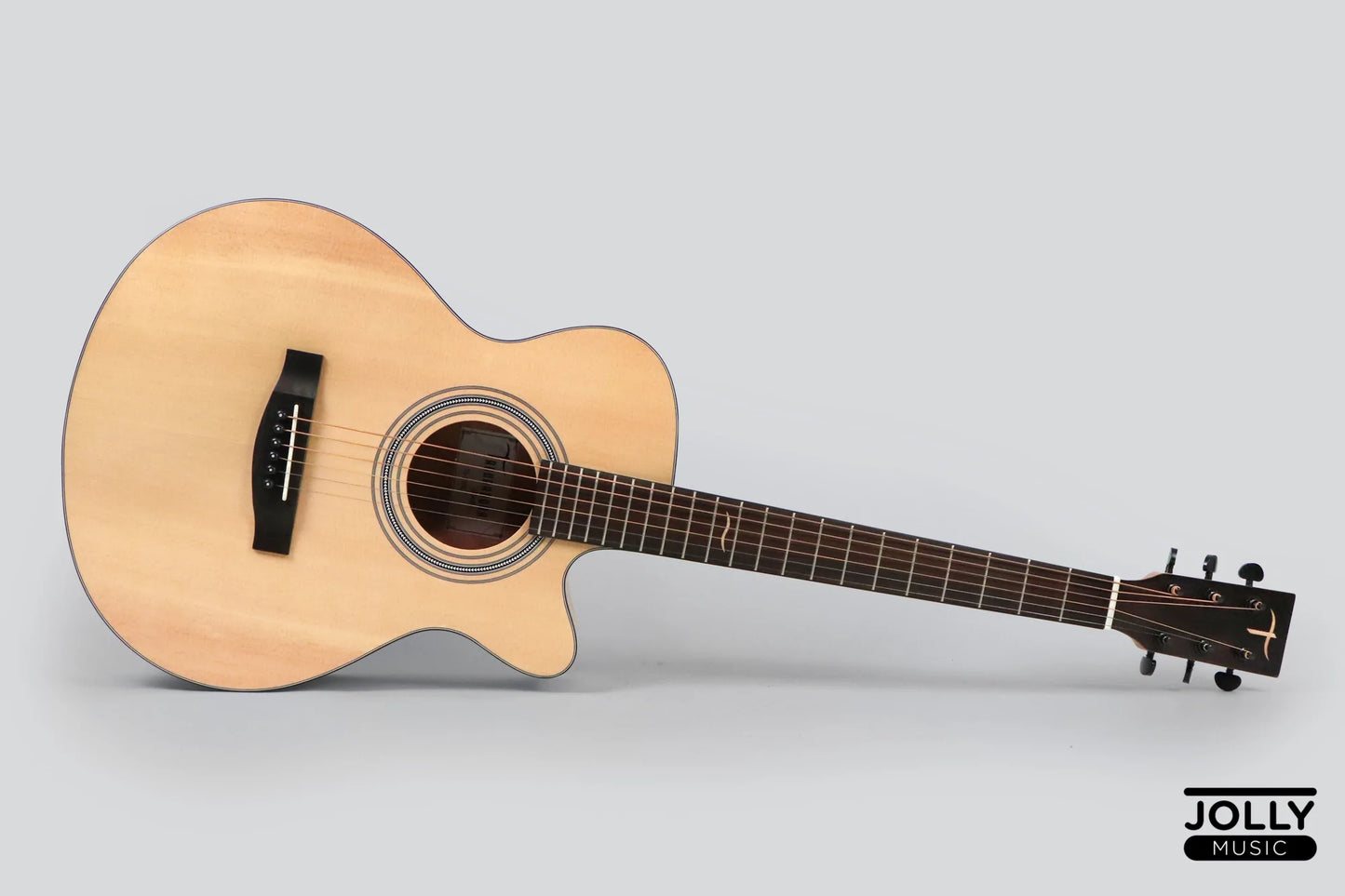 JCraft Troubadour TS-216C Solid Top Cutaway Grand Symphony Acoustic Guitar with Gigbag