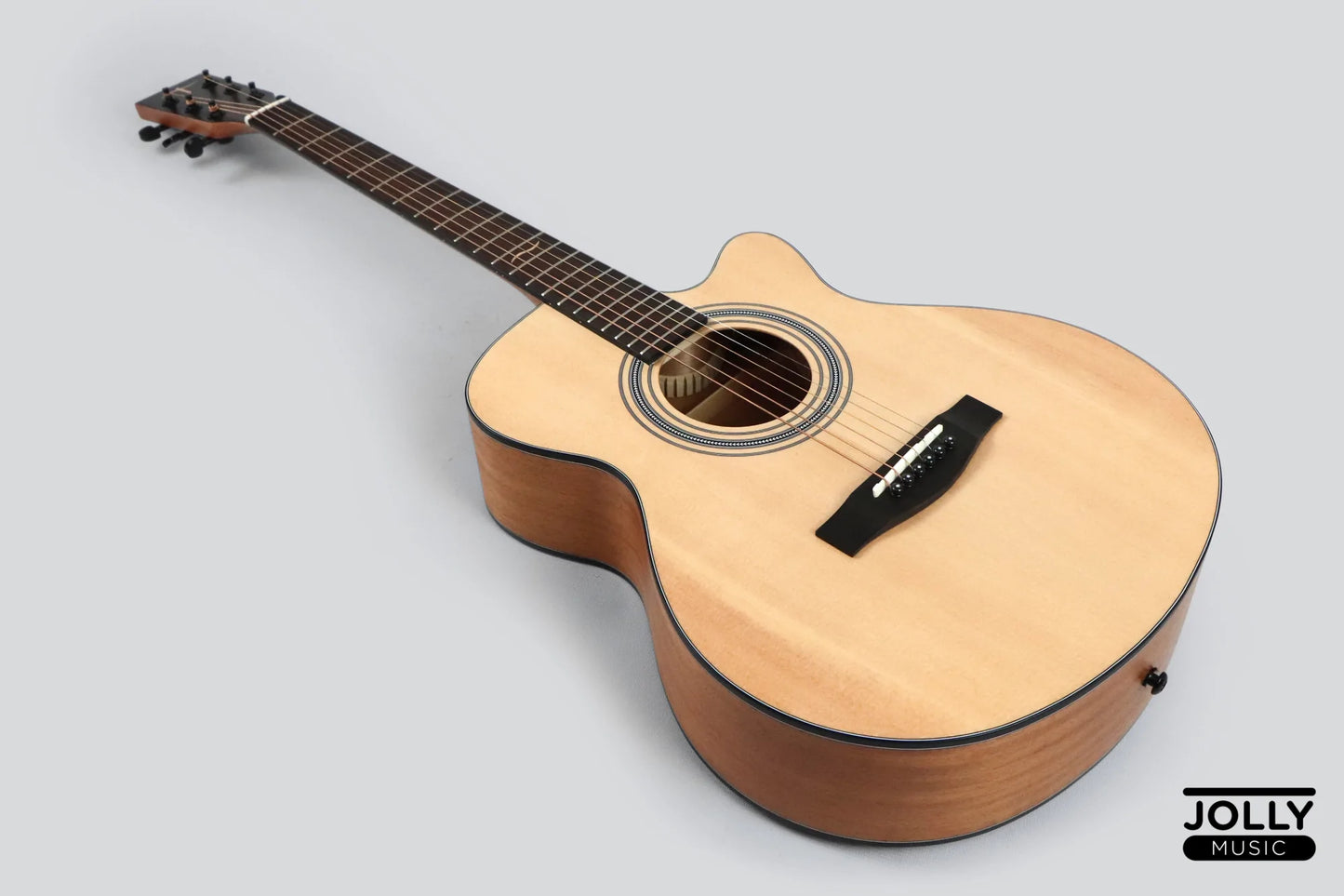 JCraft Troubadour TS-216C Solid Top Cutaway Grand Symphony Acoustic Guitar with Gigbag