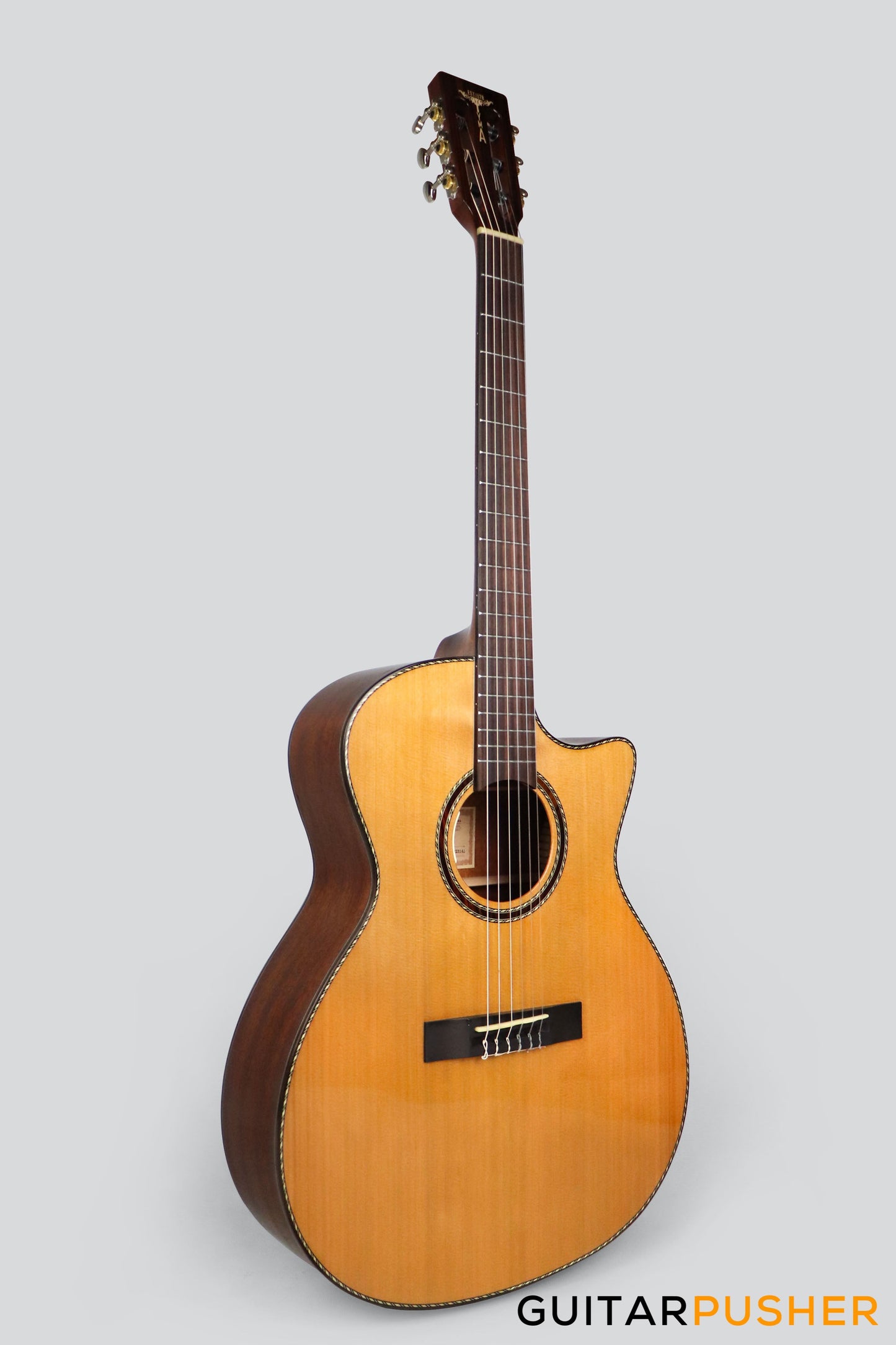 Tyma G-15E Solid Top Nylon Cutaway Auditorium Acoustic Guitar