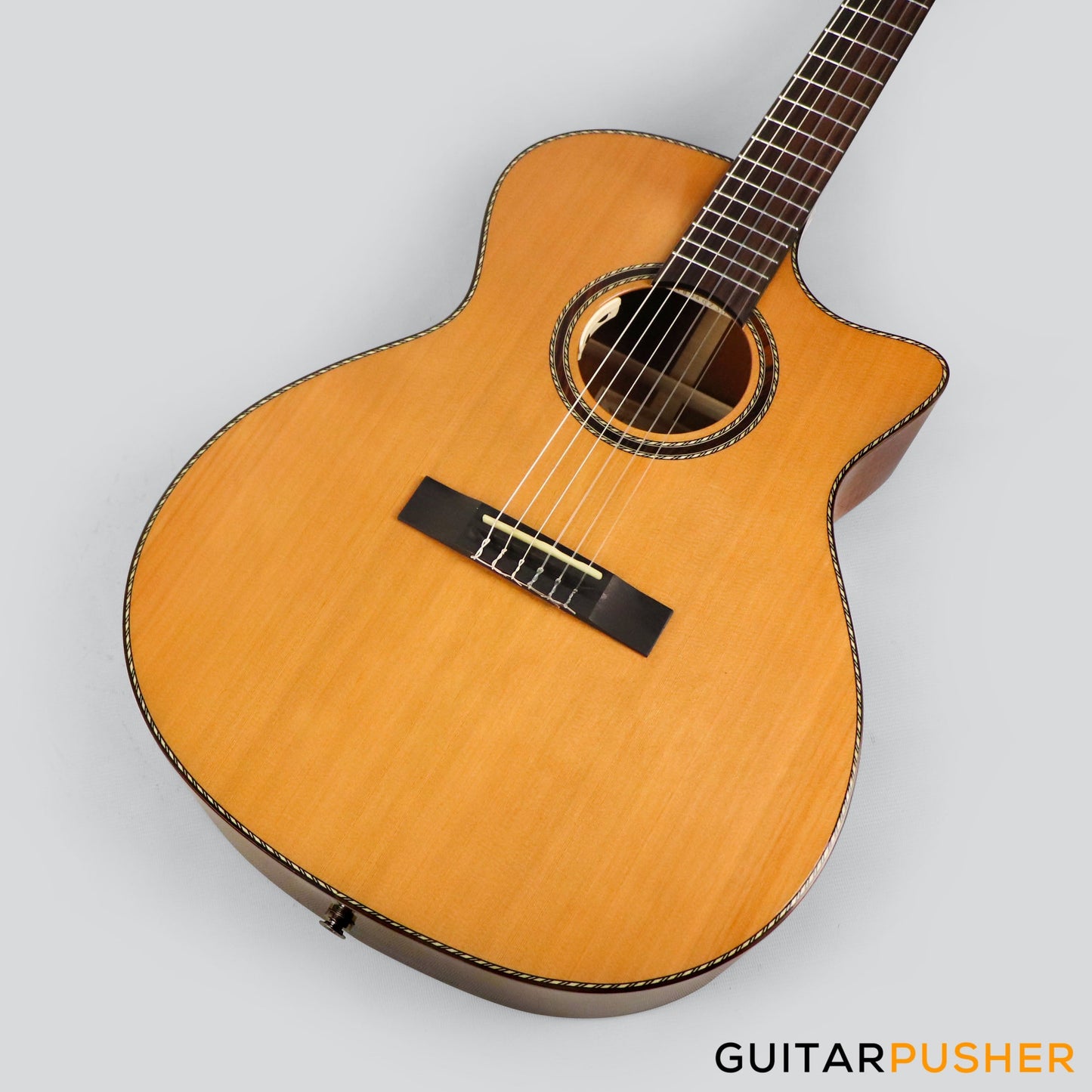 Tyma G-15E Solid Top Nylon Cutaway Auditorium Acoustic Guitar