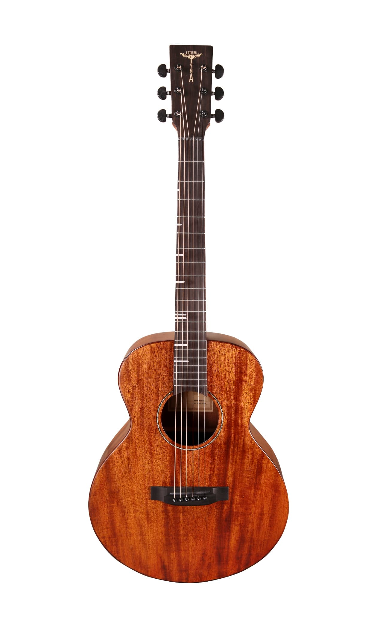 Tyma HM-350ME Solid Mahogany Top Mahogany Mini Jumbo Acoustic-Electric Guitar with TYMA T-200