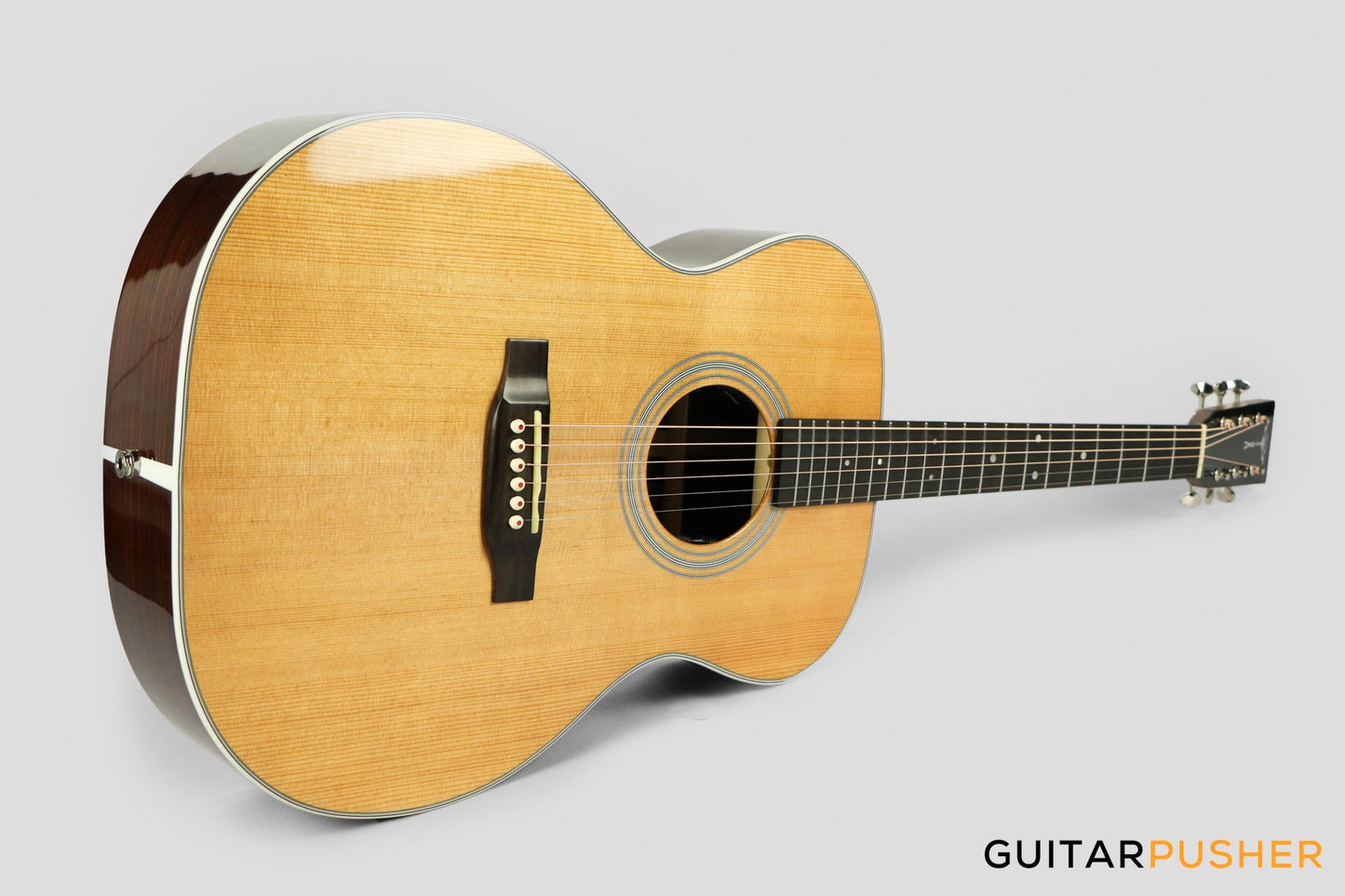 Tyma TF-28E All-Solid Wood Sitka Spruce Top Indian Rosewood OM Acoustic-Electric Guitar with Fishman Ellipse Matrix Blend Dual Pickups