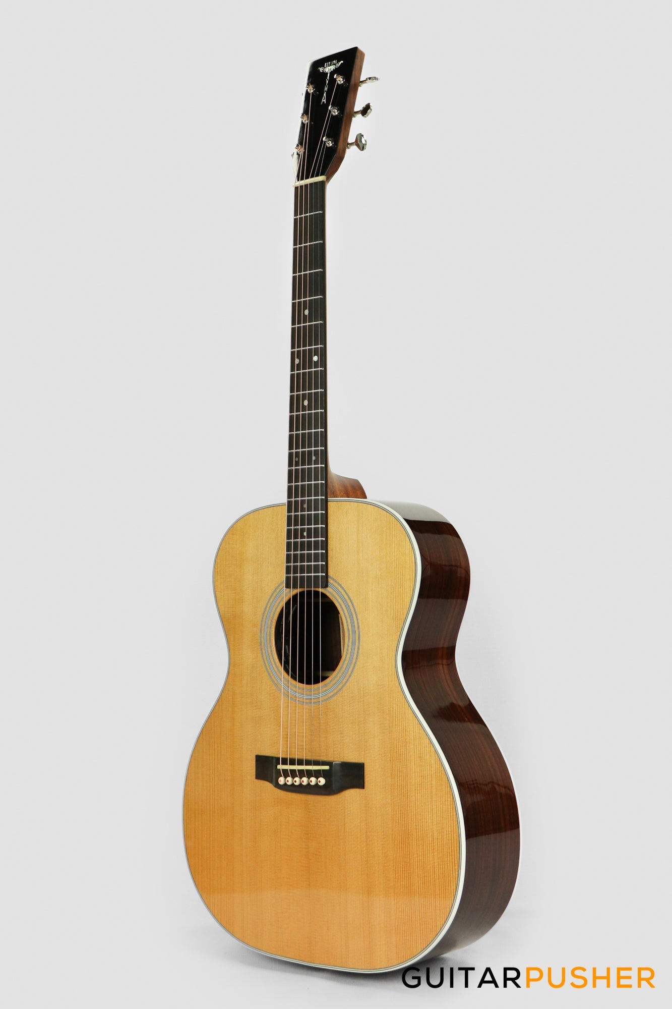 Tyma TF-28E All-Solid Wood Sitka Spruce Top Indian Rosewood OM Acoustic-Electric Guitar with Fishman Ellipse Matrix Blend Dual Pickups