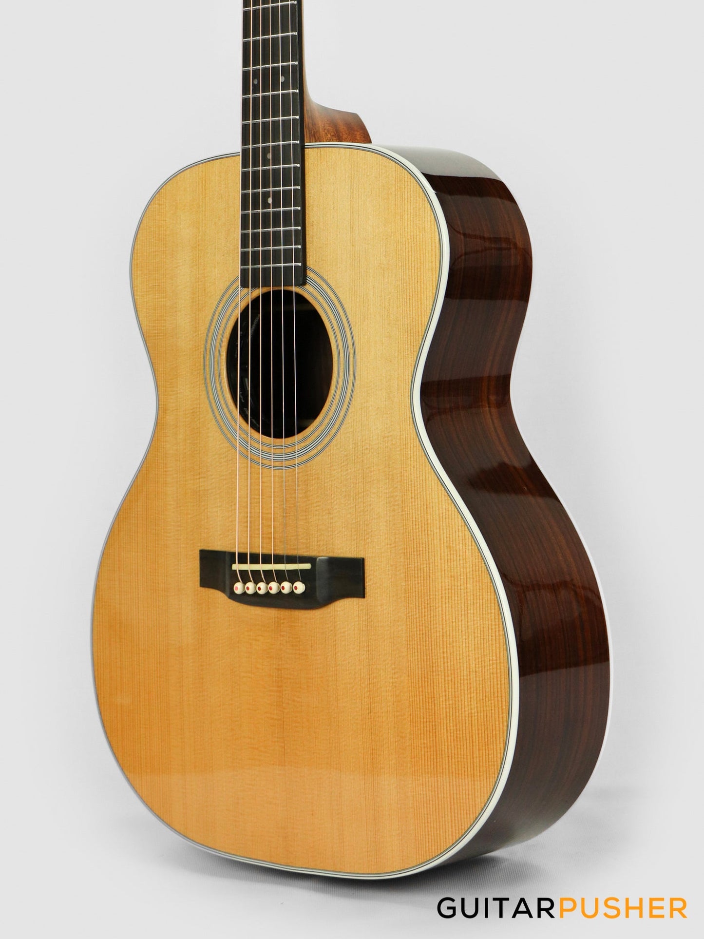 Tyma TF-28E All-Solid Wood Sitka Spruce Top Indian Rosewood OM Acoustic-Electric Guitar with Fishman Ellipse Matrix Blend Dual Pickups