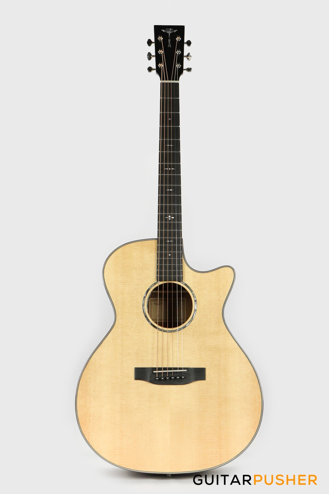 Tyma TG-10E Solid Sitka Spruce Top African Peach Core Grand Auditorium Acoustic-Electric Guitar with the NEW T200 pickup