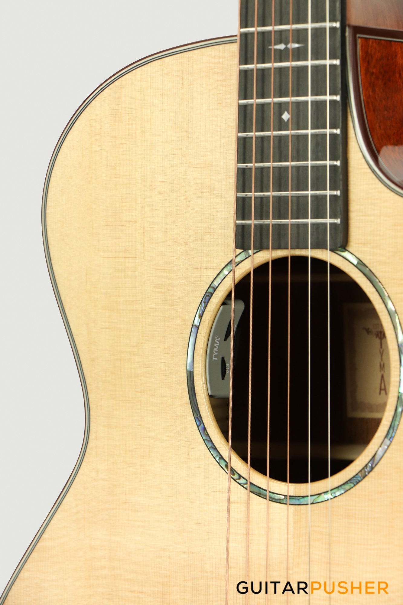 Tyma TG-10E Solid Sitka Spruce Top African Peach Core Grand Auditorium Acoustic-Electric Guitar with the NEW T200 pickup