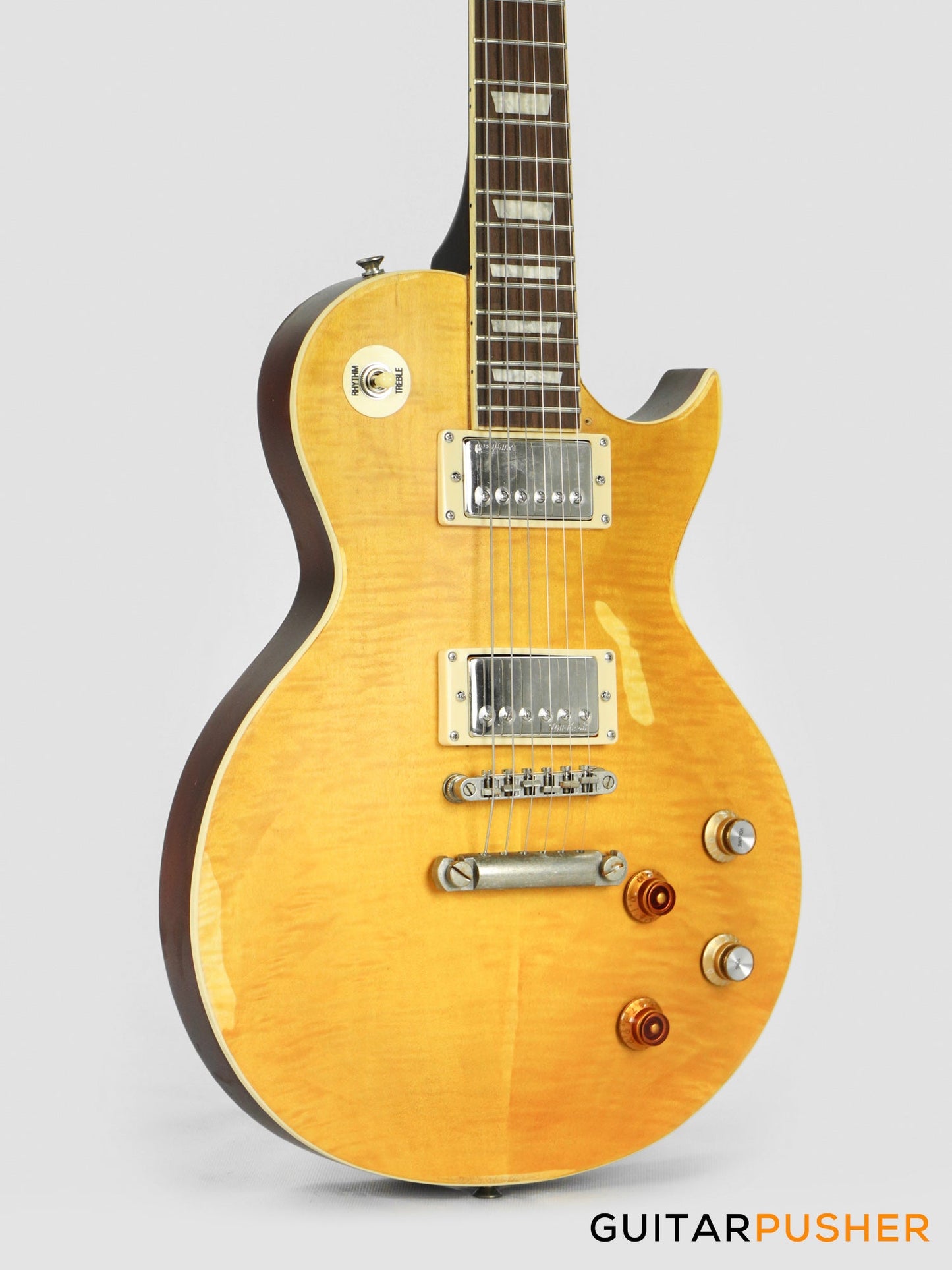 Vintage V100 Icon Reissue Electric Guitar - Distressed Lemon Drop