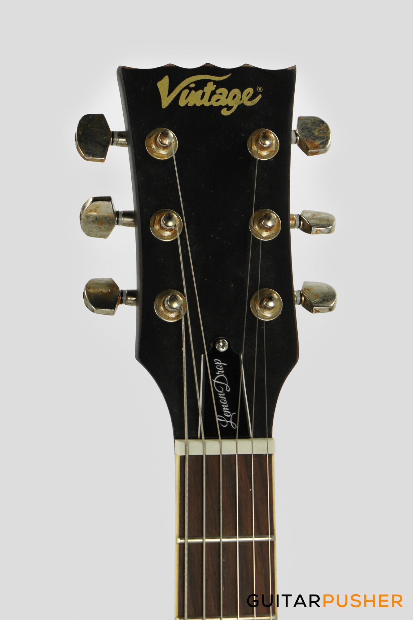 Vintage V100 Icon Reissue Electric Guitar - Distressed Lemon Drop