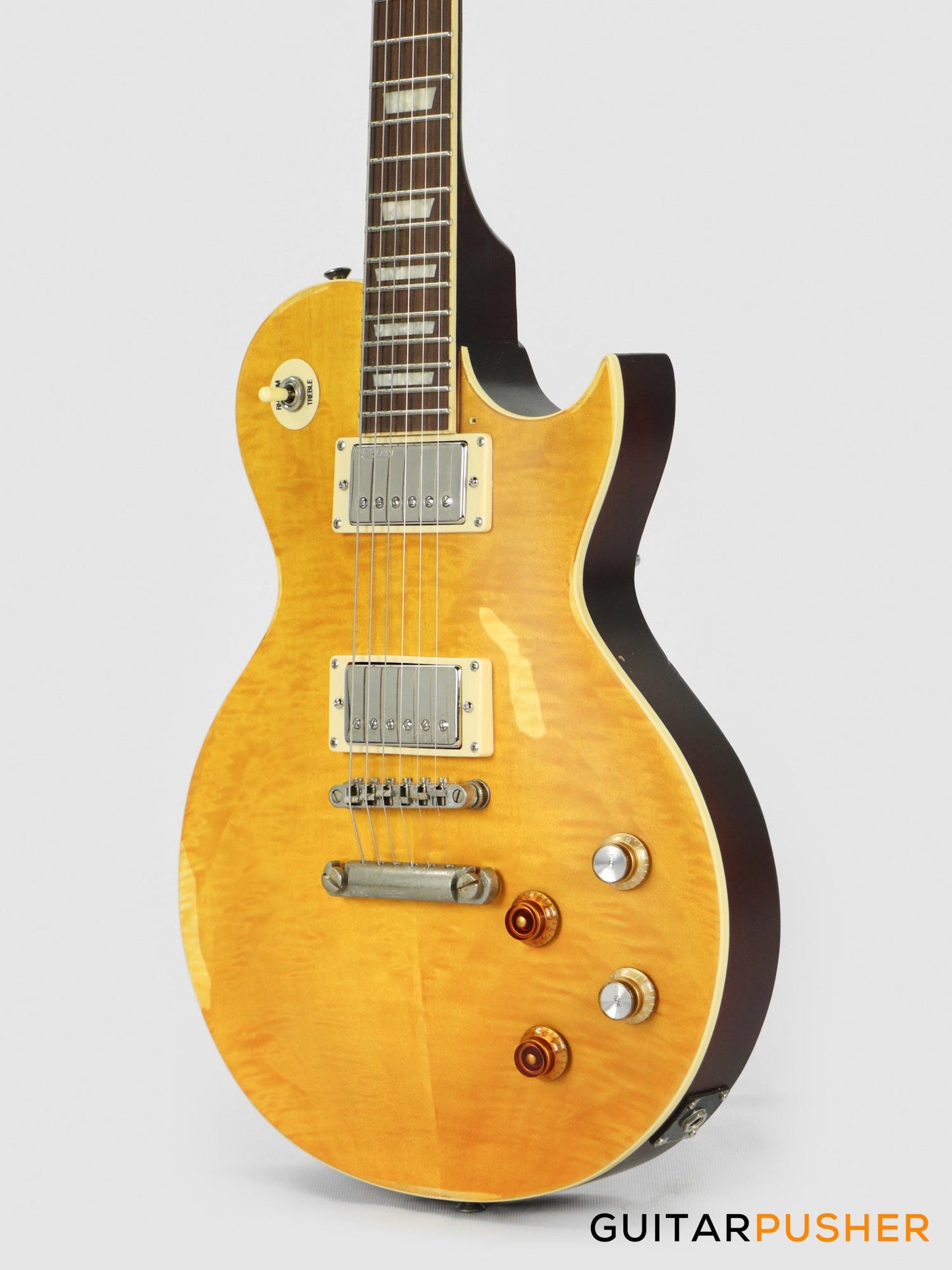 Vintage V100 Icon Reissue Electric Guitar - Distressed Lemon Drop