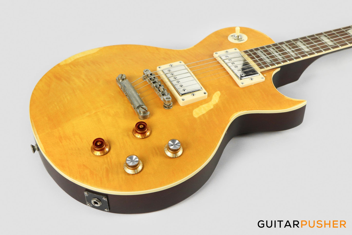 Vintage V100 Icon Reissue Electric Guitar - Distressed Lemon Drop