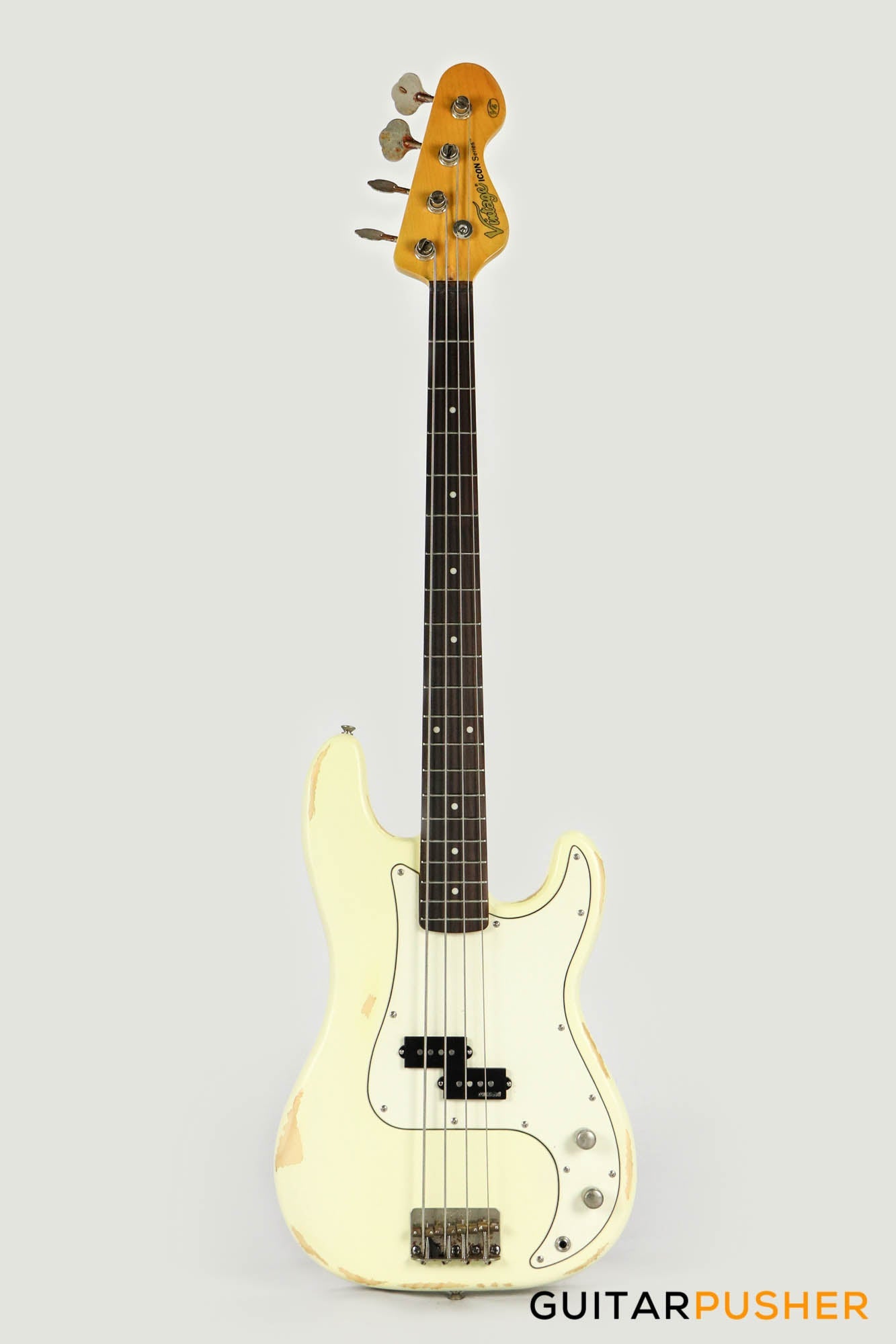 Vintage Icon V4 PB Bass - Distressed Vintage White