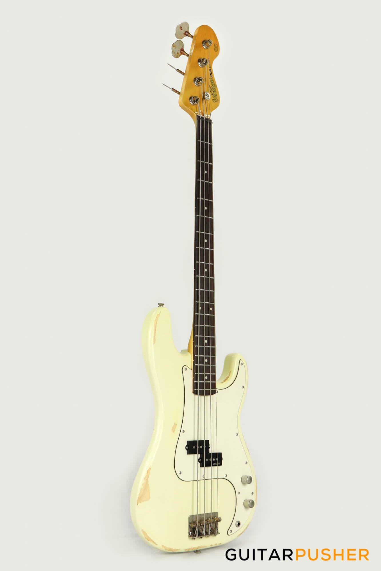Vintage Icon V4 PB Bass - Distressed Vintage White