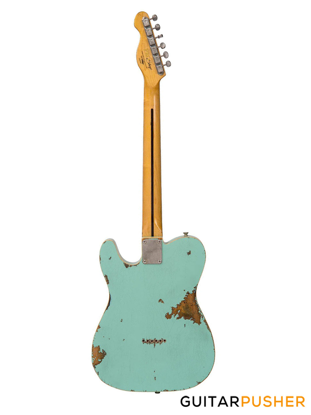 Vintage V59 ProShop Unique T-Style Single Coil Electric Guitar - Stripped Tobacco Blueburst