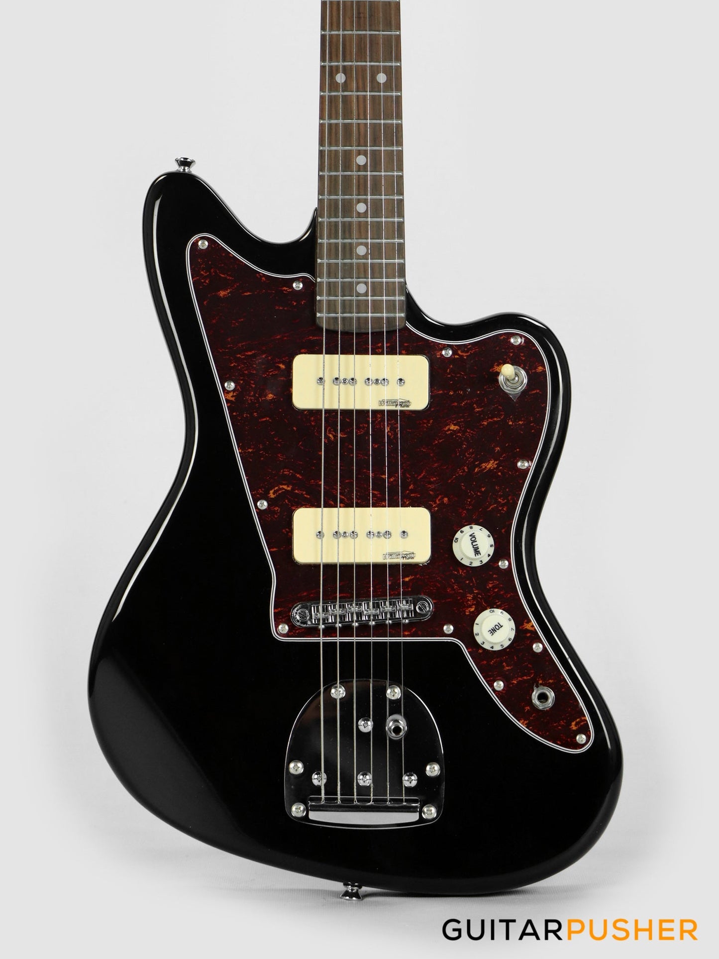 Vintage V65V Reissue Offset Electric Guitar - Gloss Black