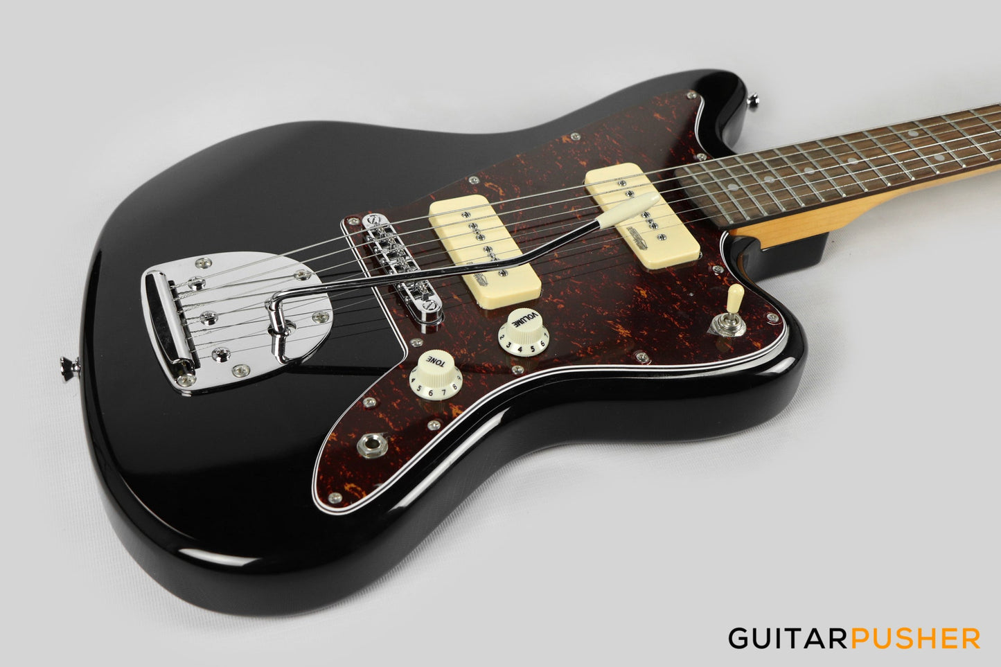 Vintage V65V Reissue Offset Electric Guitar - Gloss Black