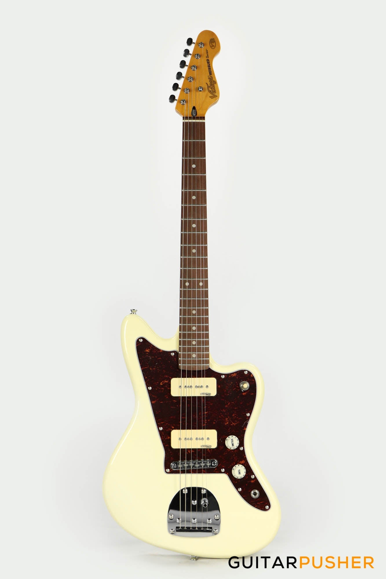 Vintage V65V Reissue Offset Electric Guitar - Vintage White