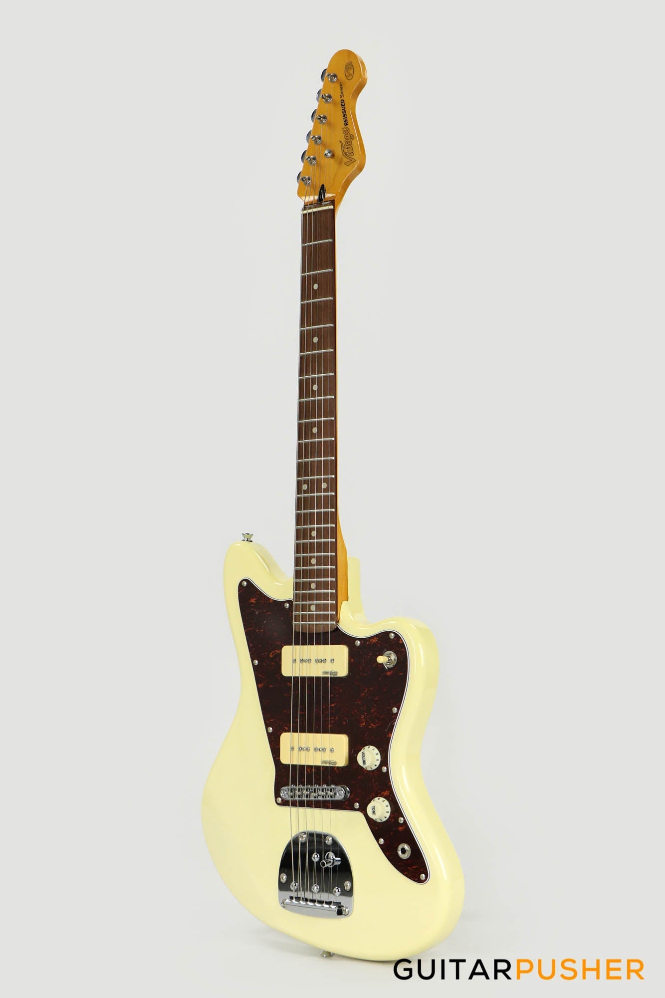 Vintage V65V Reissue Offset Electric Guitar - Vintage White