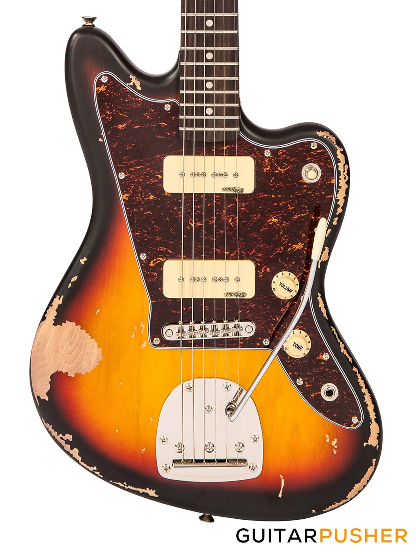 Vintage V65 Icon Vibrato Jazzmaster - Distressed Tobacco Sunburst