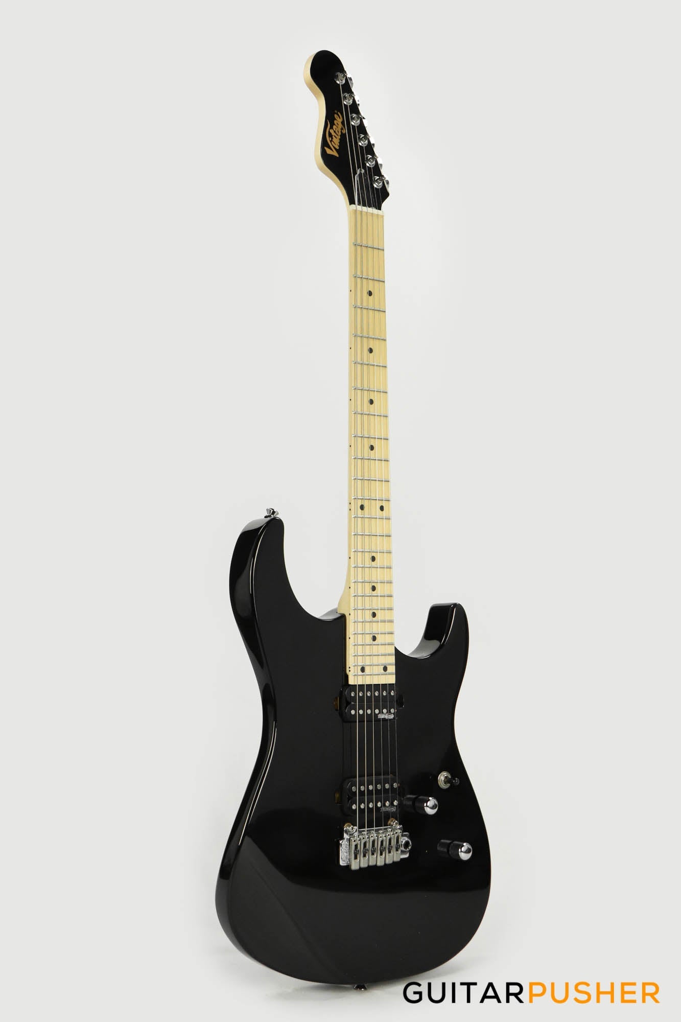 Vintage V6M24 Super S-Style Electric Guitar - Boulevard Black