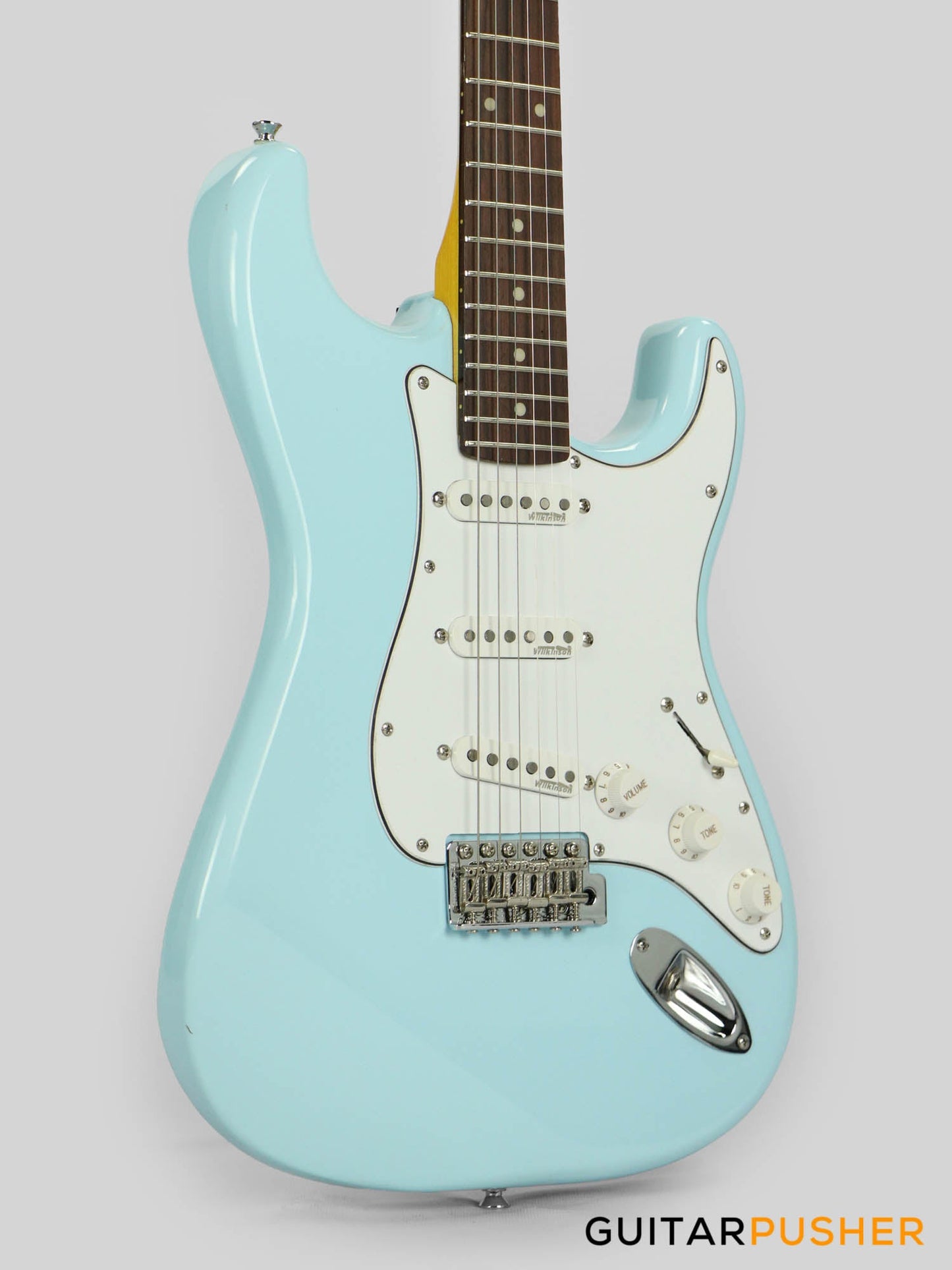 Vintage V6 S-Style Reissue Electric Guitar - Laguna Blue