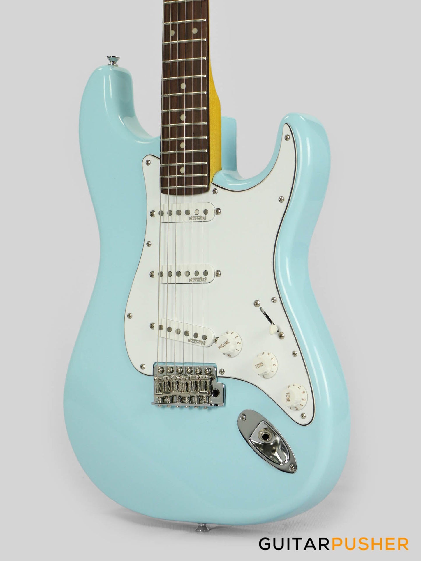 Vintage V6 S-Style Reissue Electric Guitar - Laguna Blue