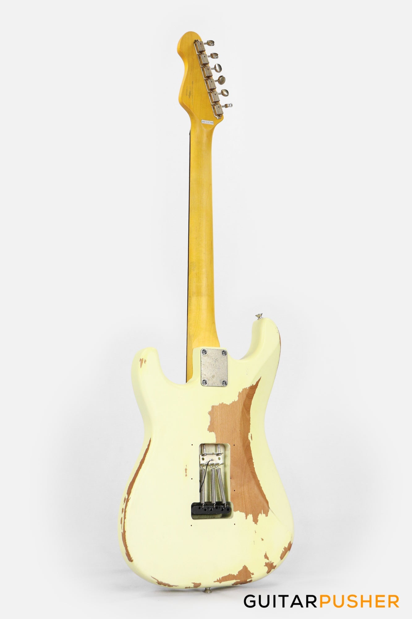 Vintage V6 Thomas Blug Signature S-Style Electric Guitar - Distressed Vintage White