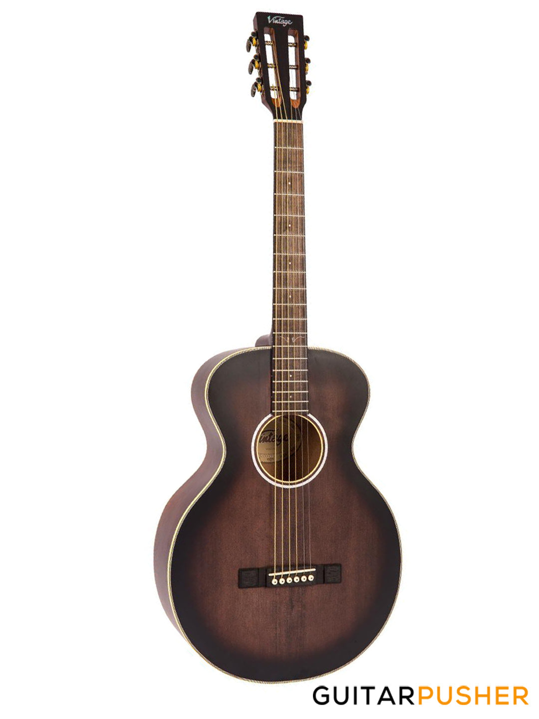 Vintage V880AQ Historic Series Parlour Acoustic Guitar - Aged Finish