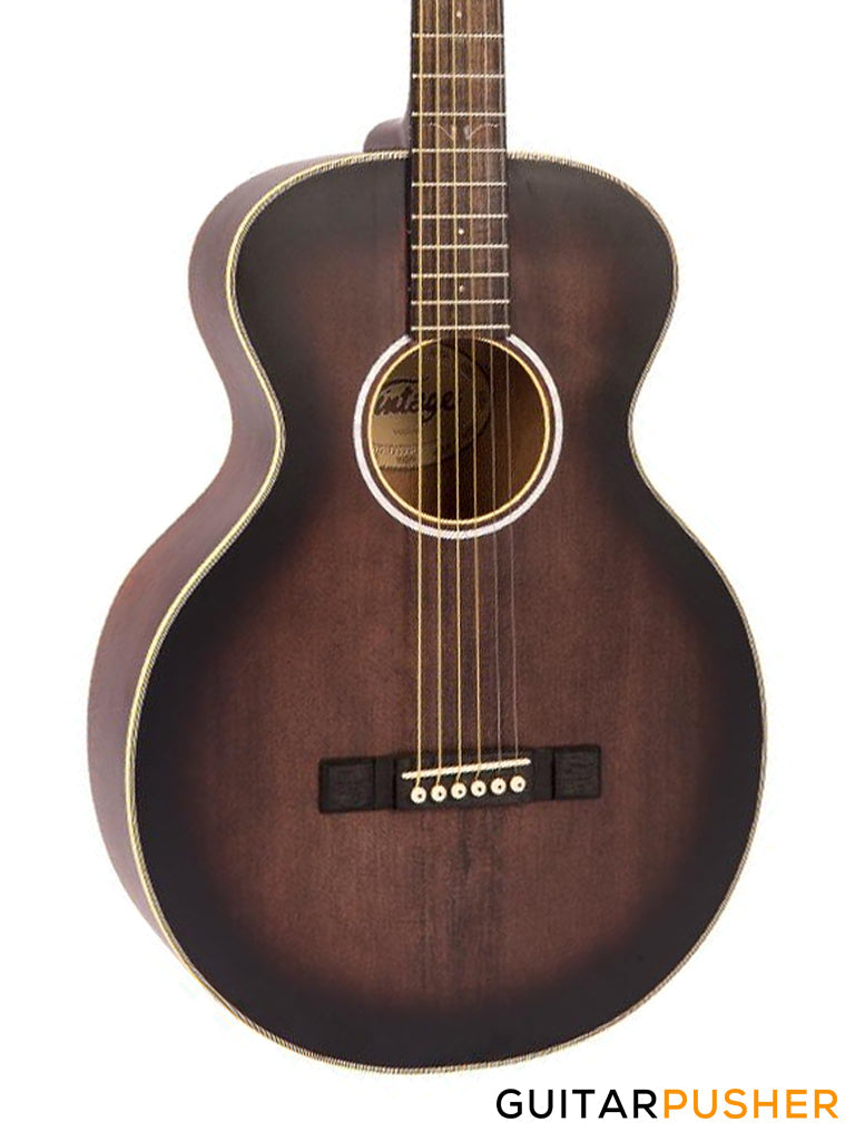 Vintage V880AQ Historic Series Parlour Acoustic Guitar - Aged Finish