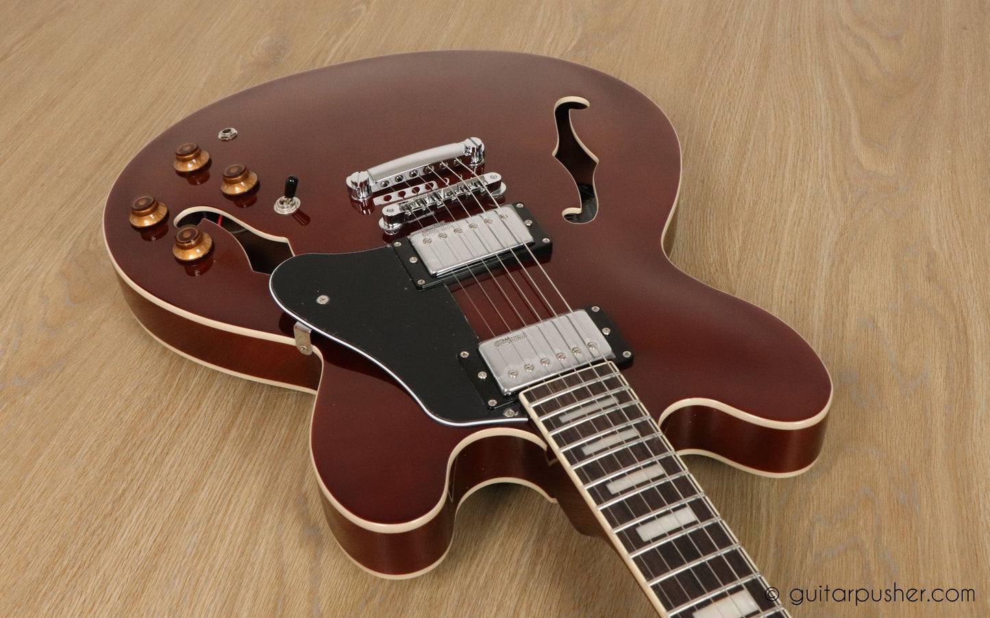 Vintage VSA500 Reissued Semi-Hollow Electric Guitar - GuitarPusher
