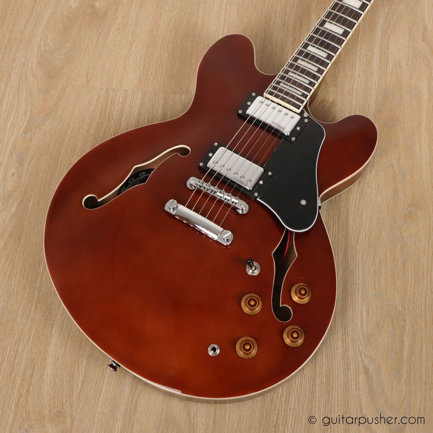 Vintage VSA500 Reissued Semi-Hollow Electric Guitar - GuitarPusher