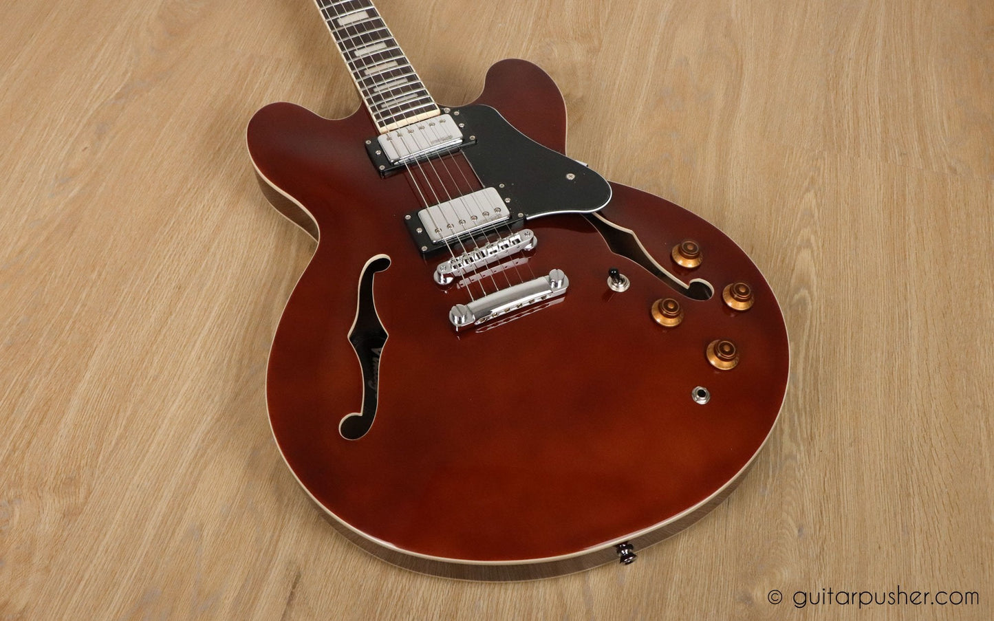 Vintage VSA500 Reissued Semi-Hollow Electric Guitar - GuitarPusher