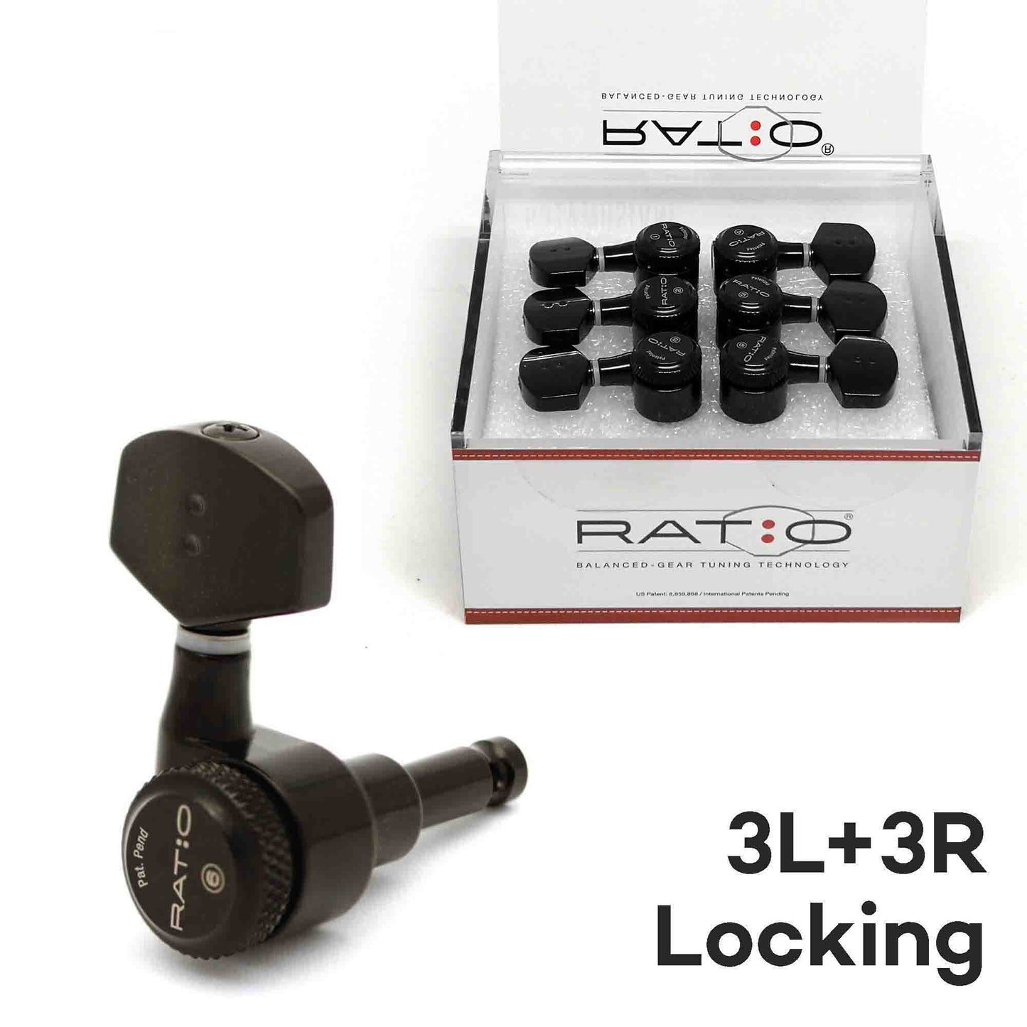 Graphtech RATIO Electric Locking 3+3 Contemporary Black 2 Pin PRL-8311-B0